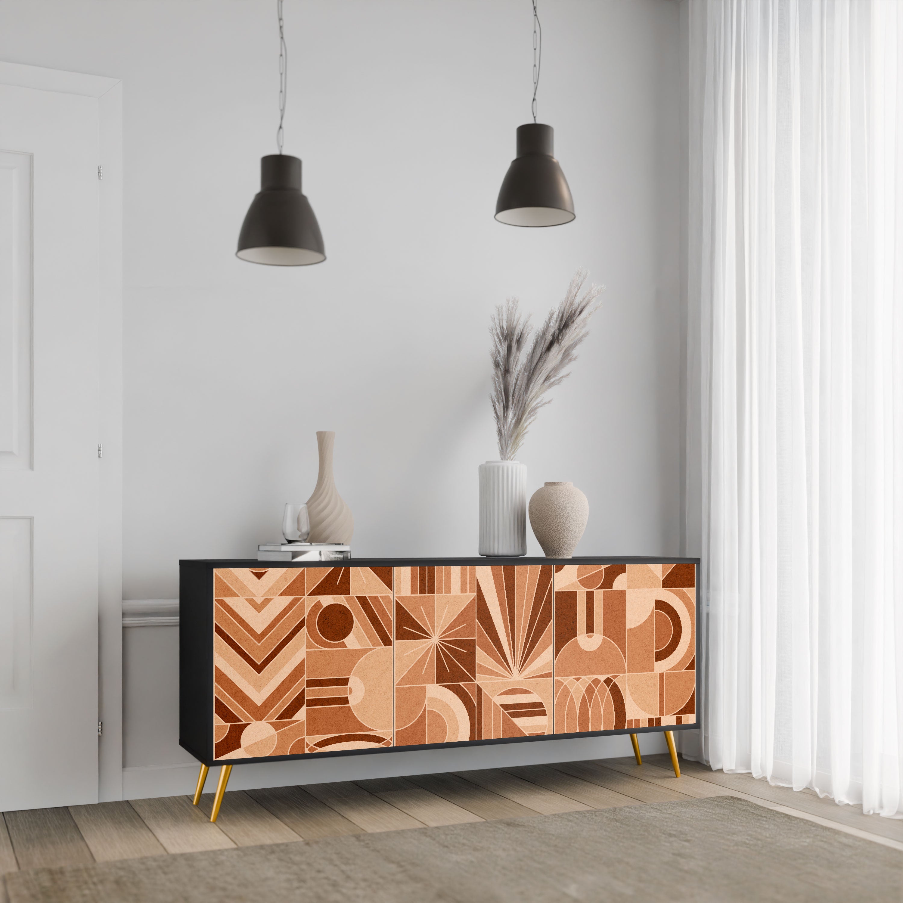 PRISM MOSAIC Komoda 3-drzwiowa korpus Czarny