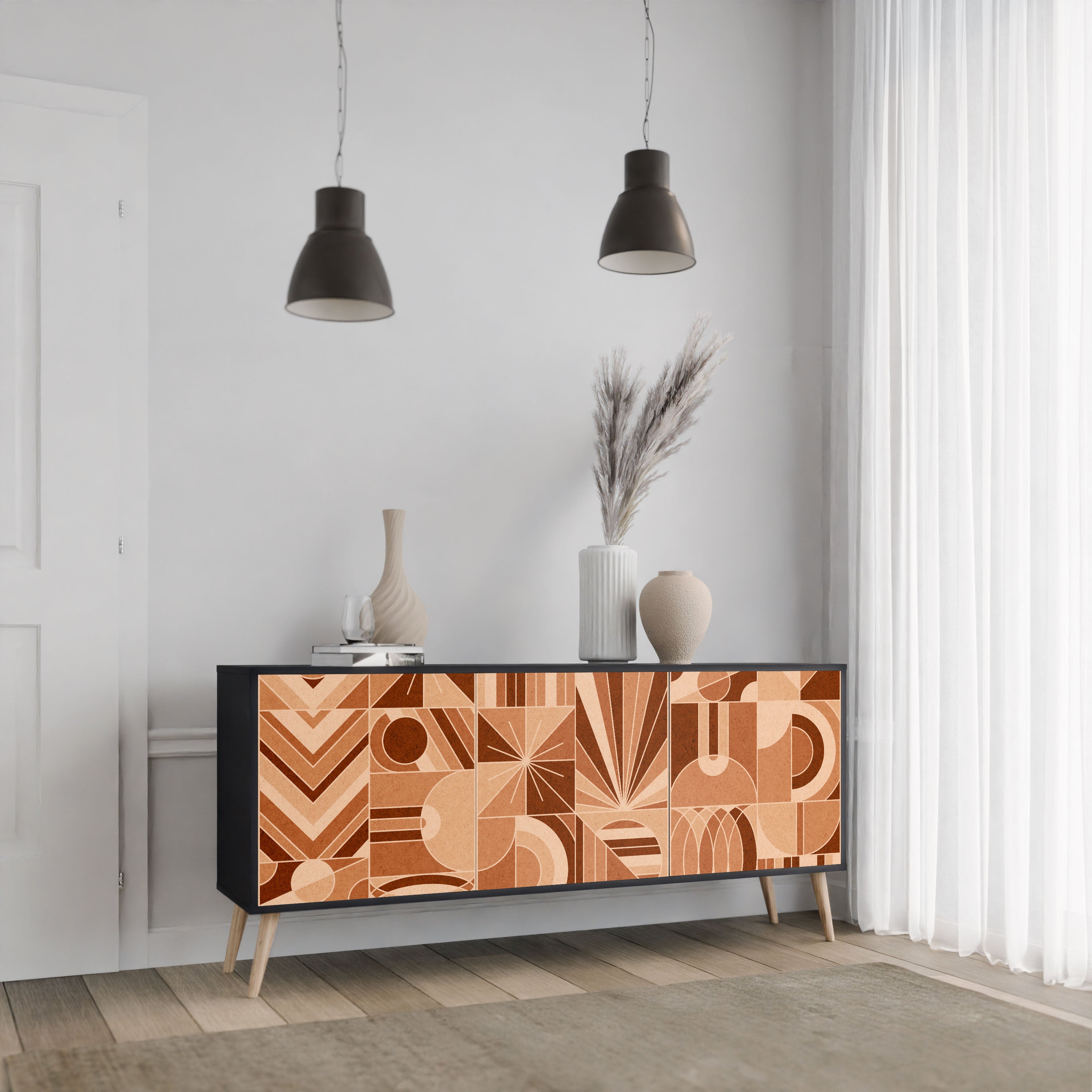 PRISM MOSAIC Komoda 3-drzwiowa korpus Czarny