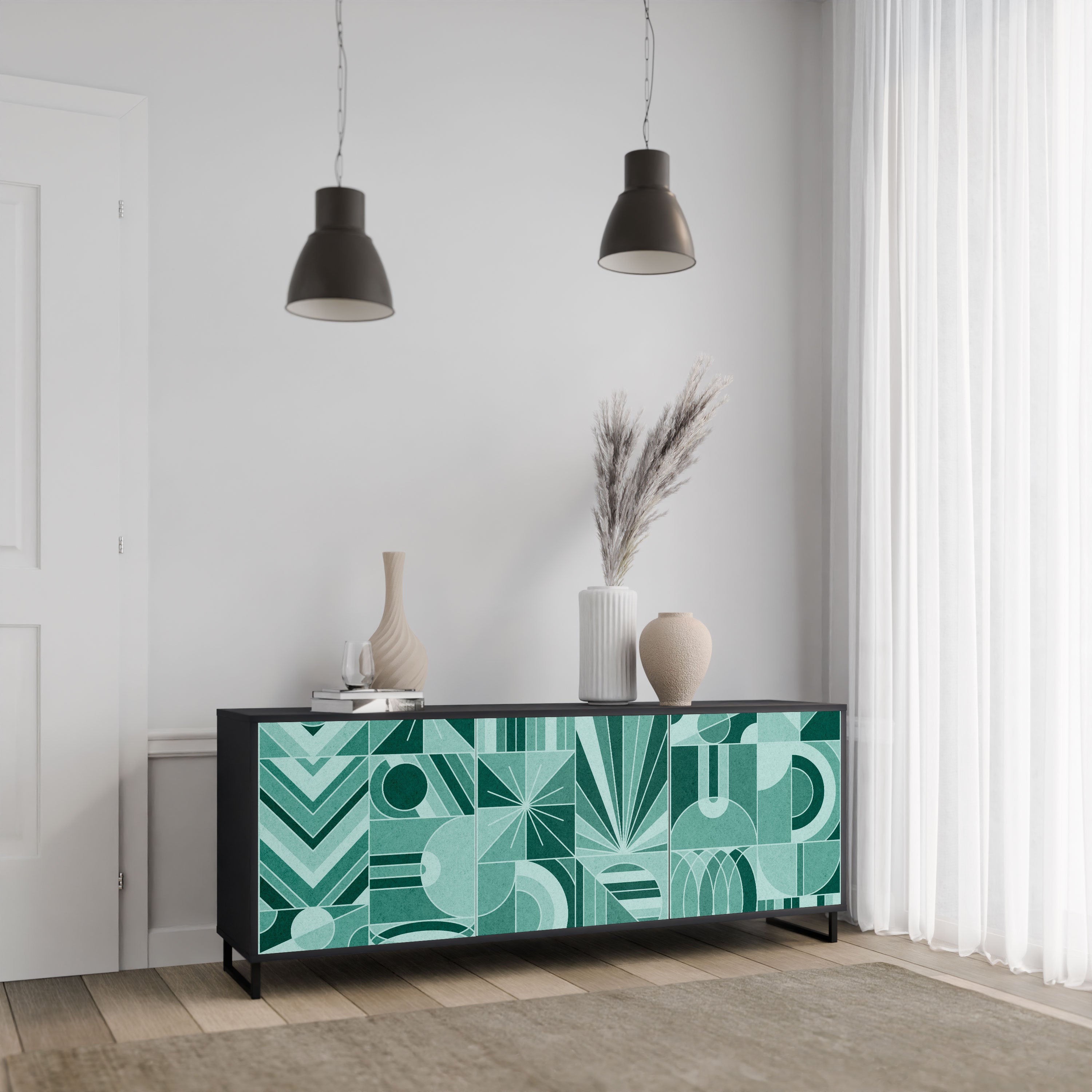 HARMONIC GRID Komoda 3-drzwiowa korpus Czarny