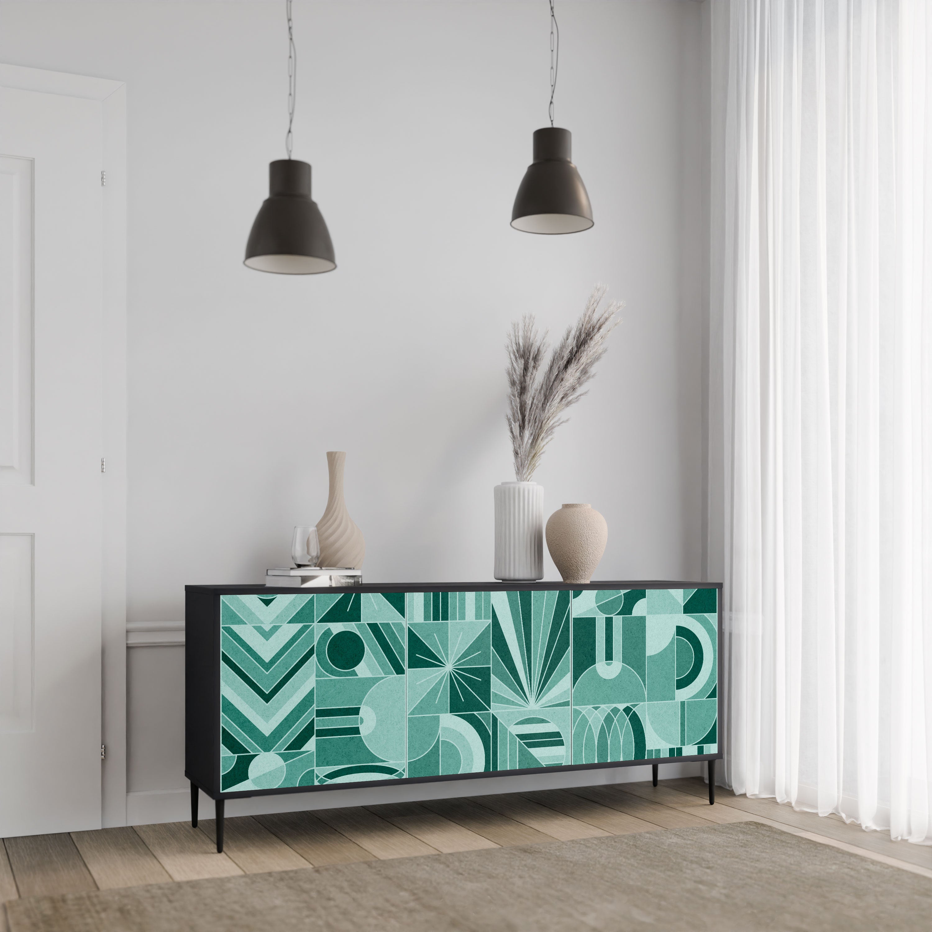 HARMONIC GRID Komoda 3-drzwiowa korpus Czarny