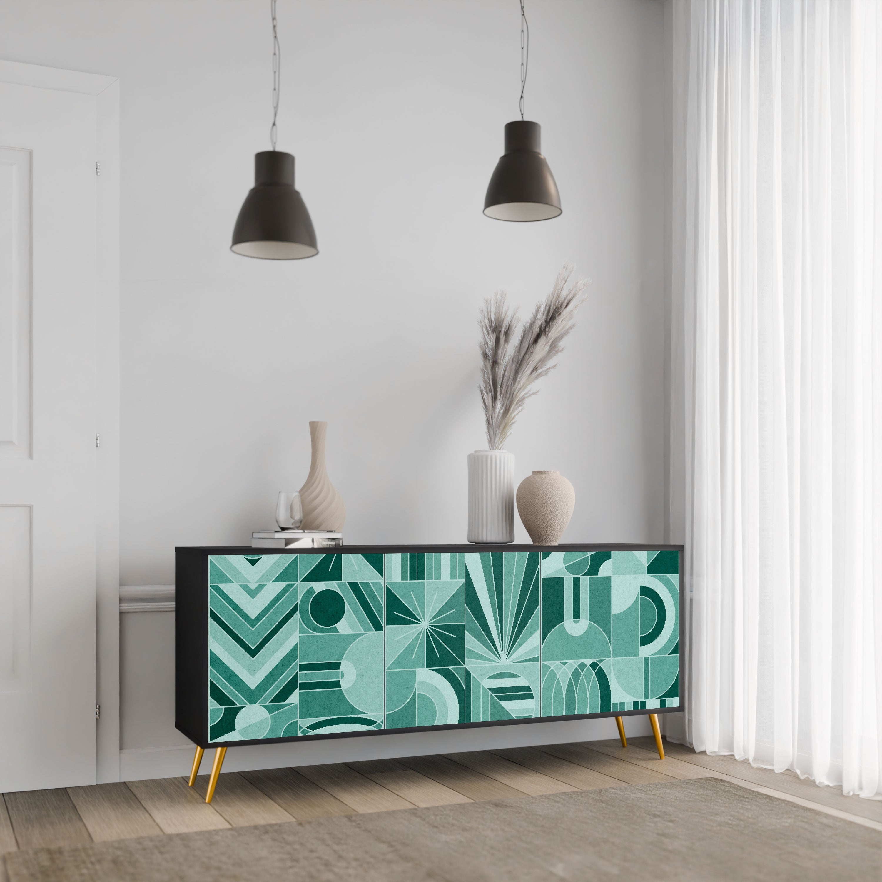 HARMONIC GRID Komoda 3-drzwiowa korpus Czarny