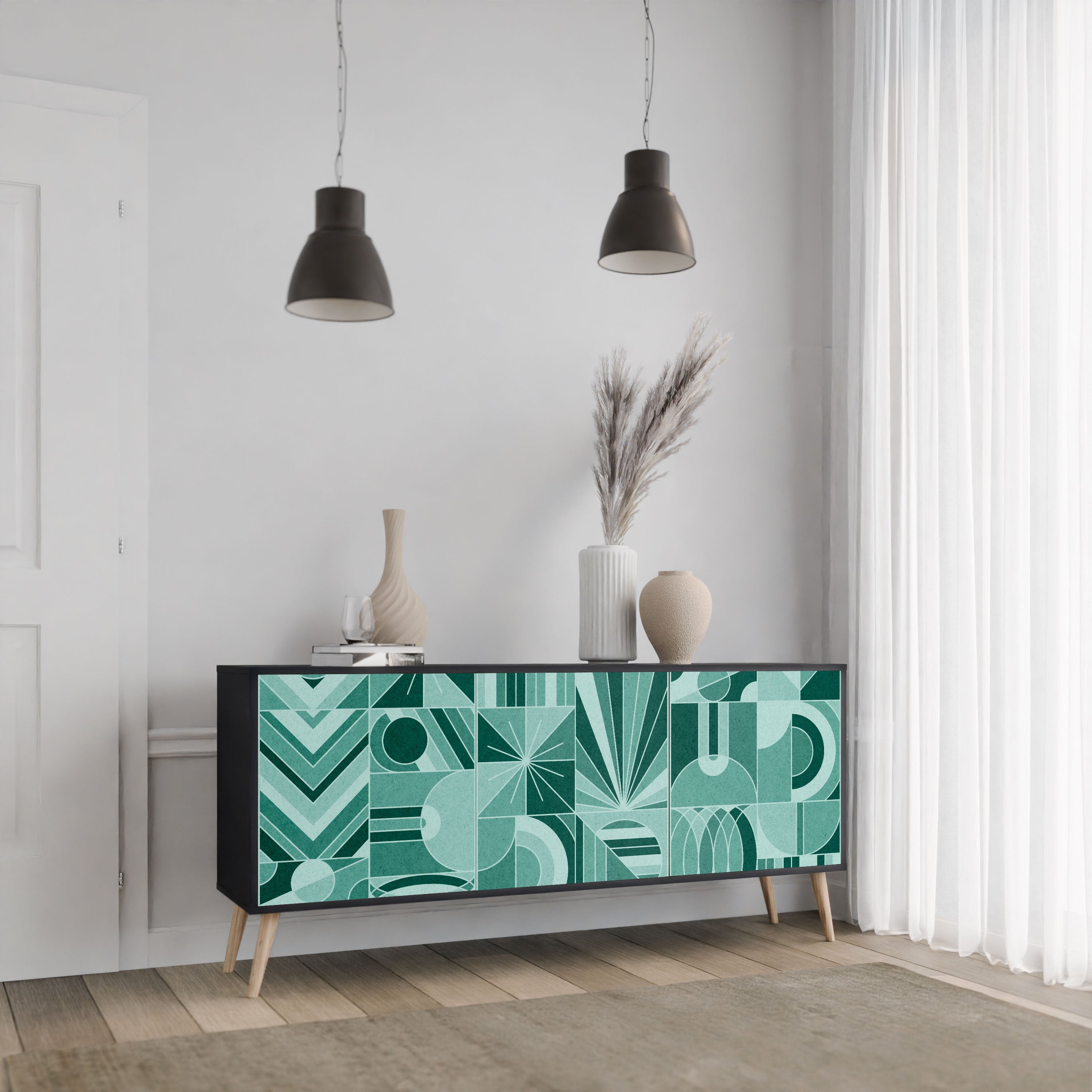 HARMONIC GRID Komoda 3-drzwiowa korpus Czarny