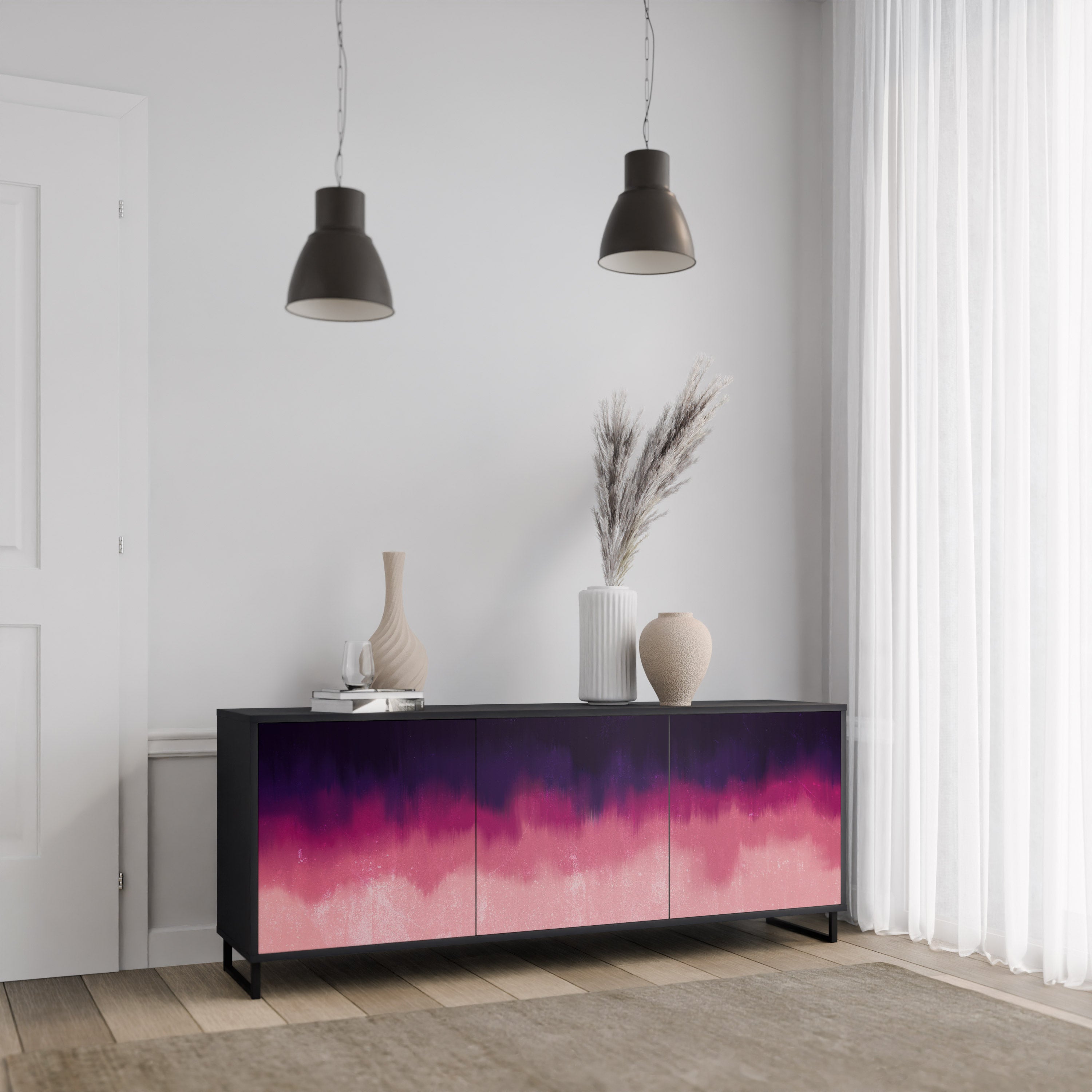 AURORA BOREALIS Komoda 3-drzwiowa korpus Czarny