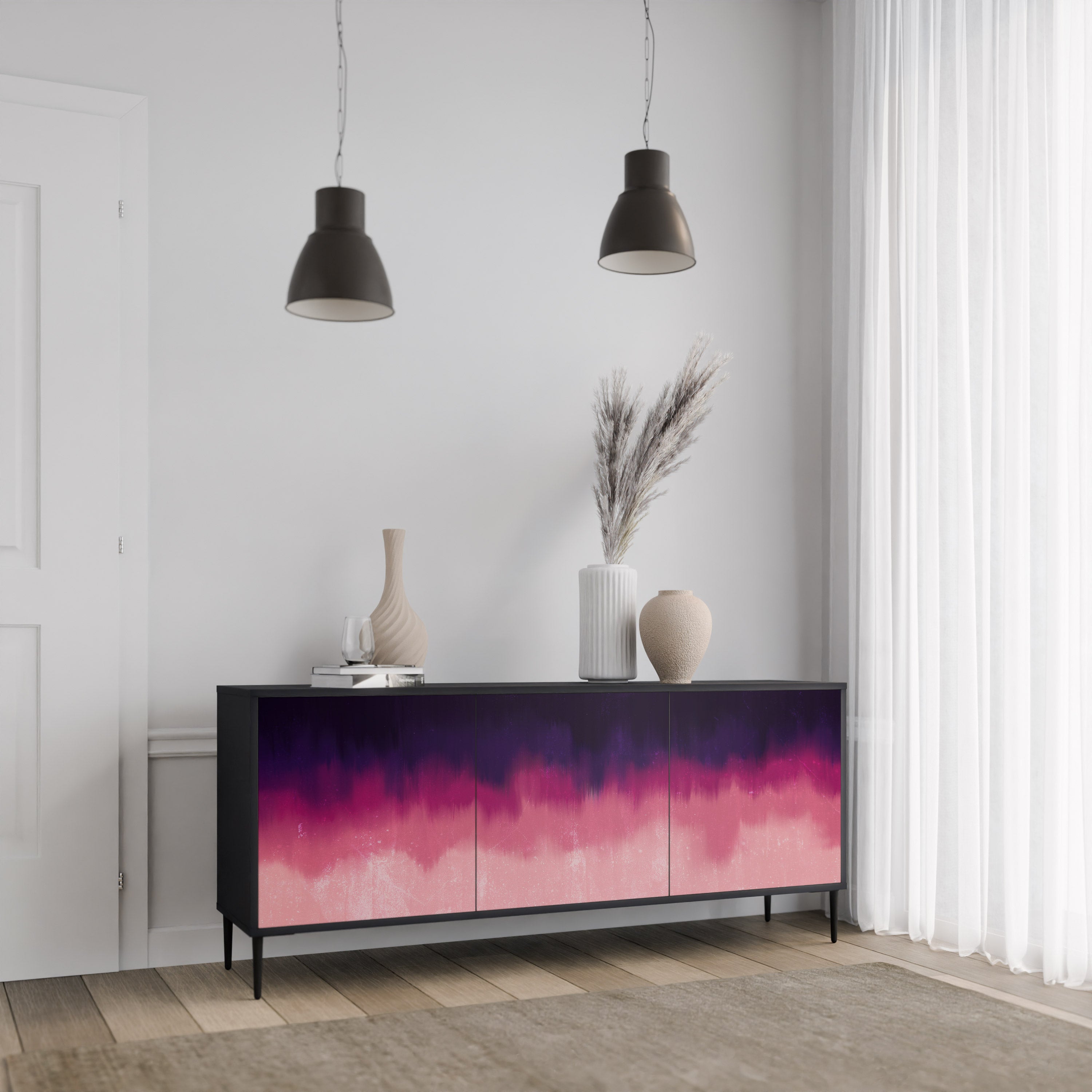 AURORA BOREALIS Komoda 3-drzwiowa korpus Czarny