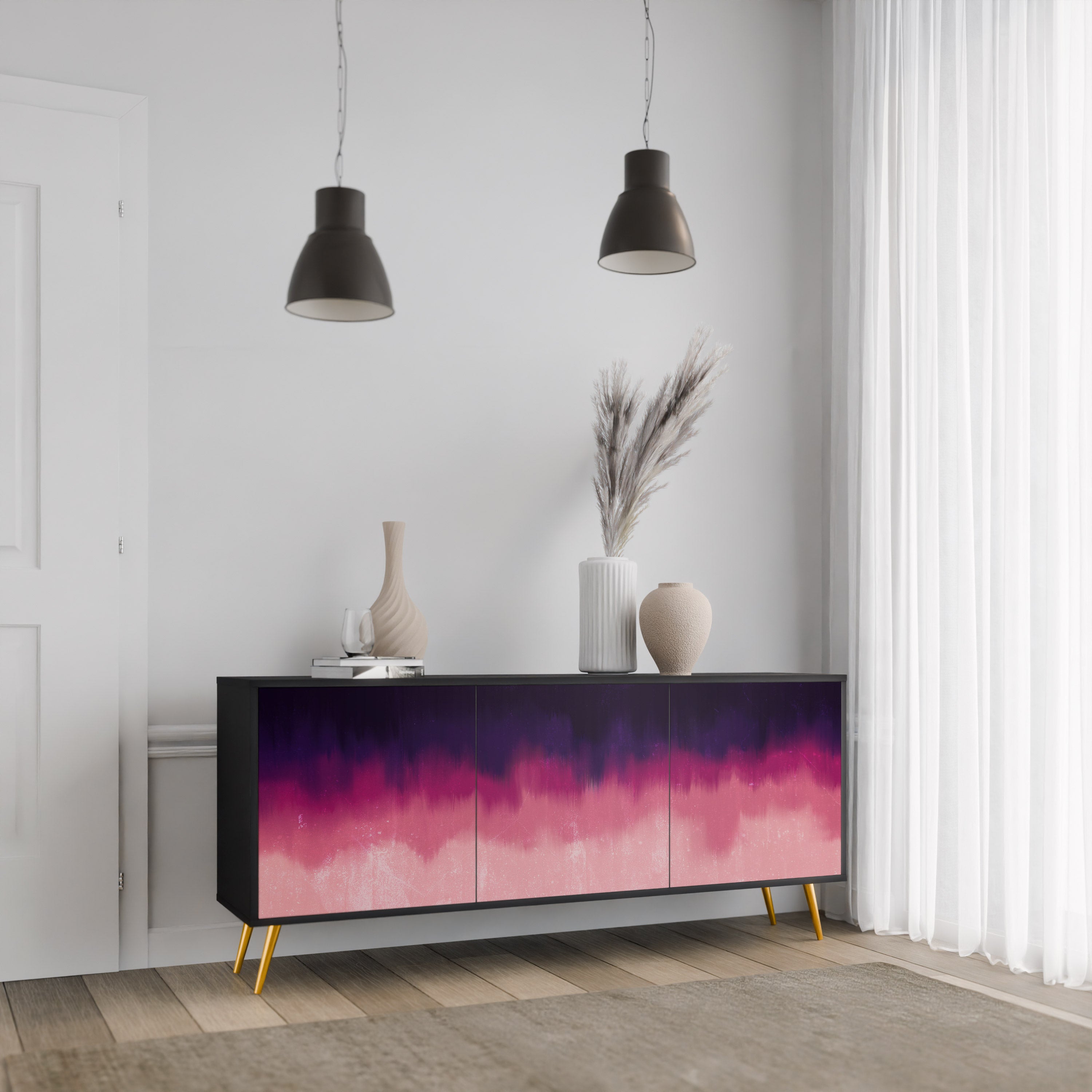 AURORA BOREALIS Komoda 3-drzwiowa korpus Czarny
