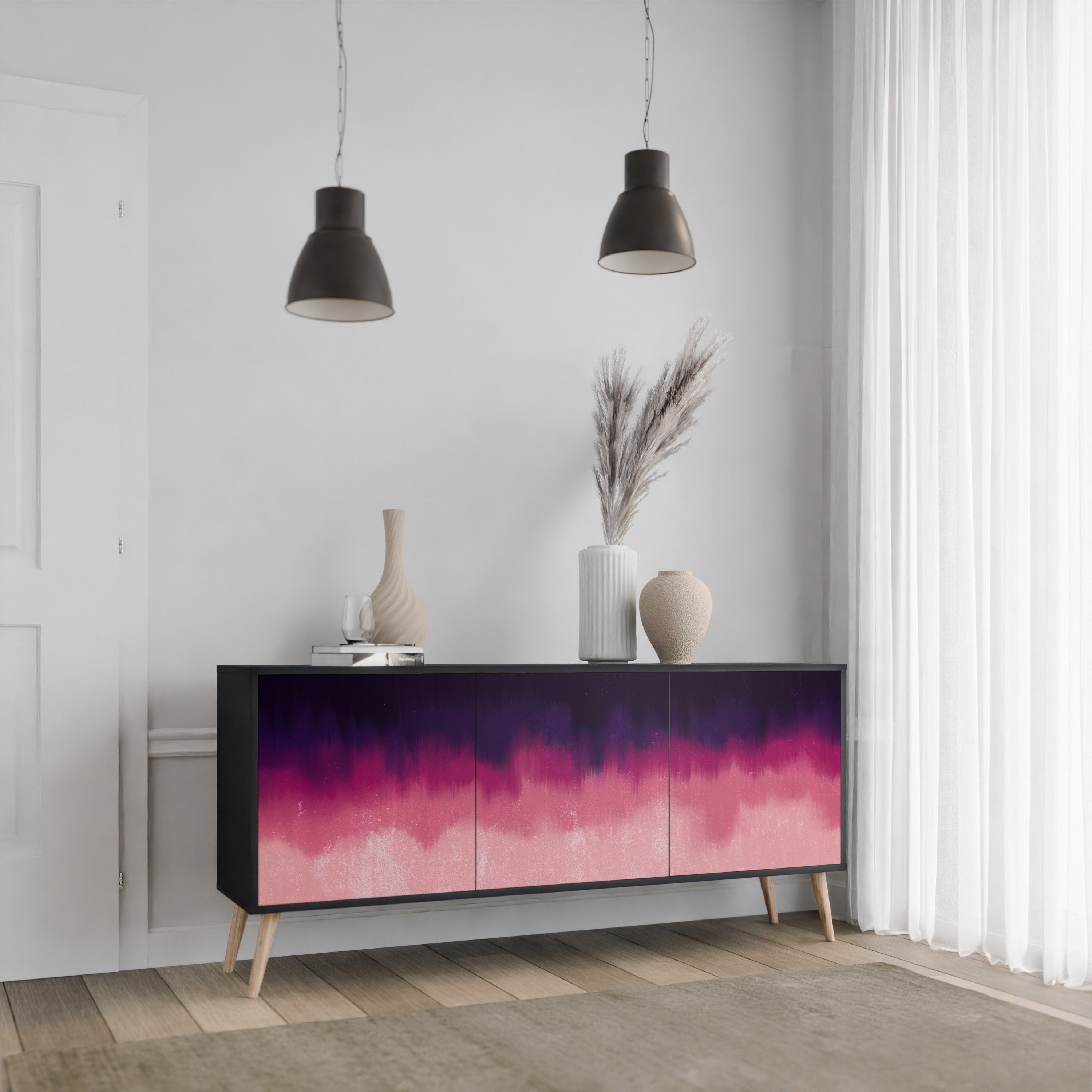 AURORA BOREALIS Komoda 3-drzwiowa korpus Czarny