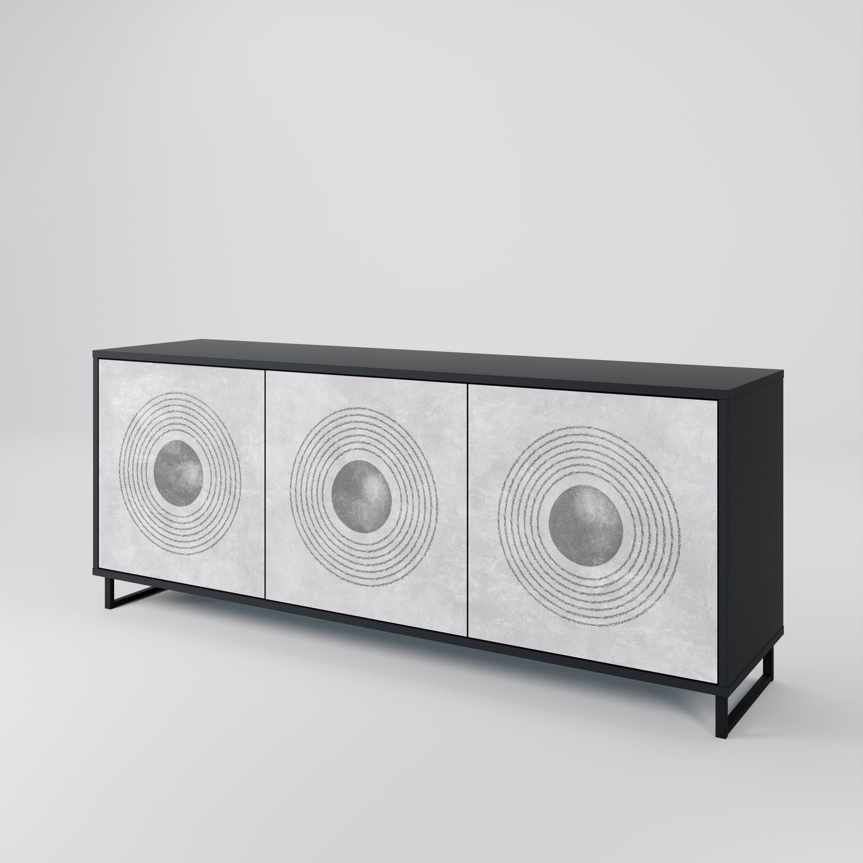 SOLID CIRCLES Komoda 3-drzwiowa korpus Czarny