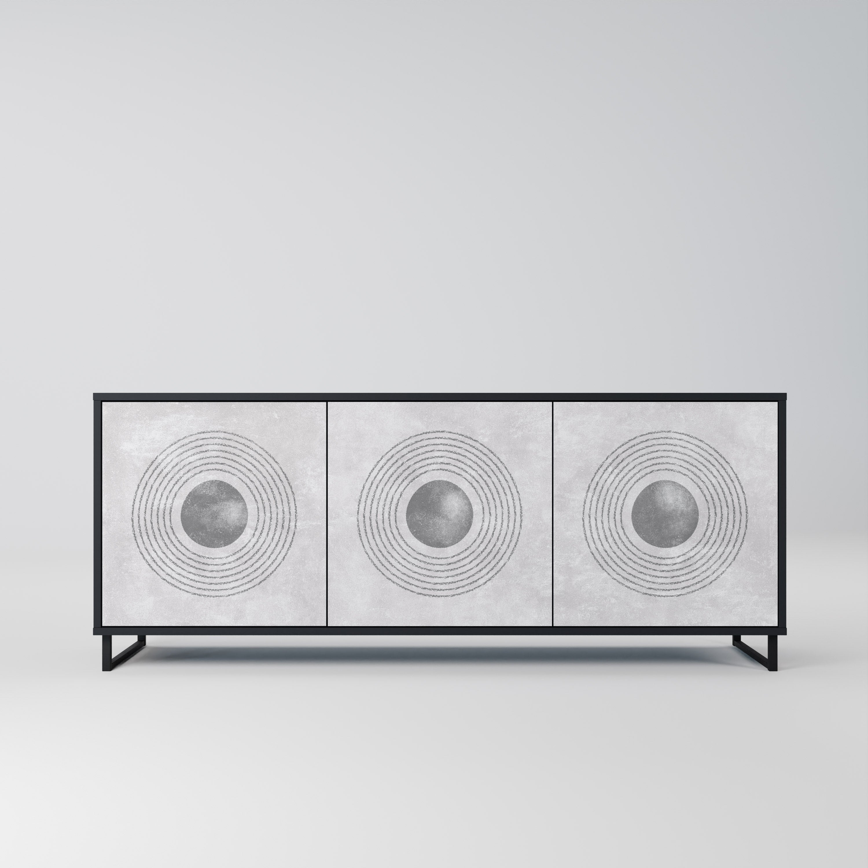 SOLID CIRCLES Komoda 3-drzwiowa korpus Czarny