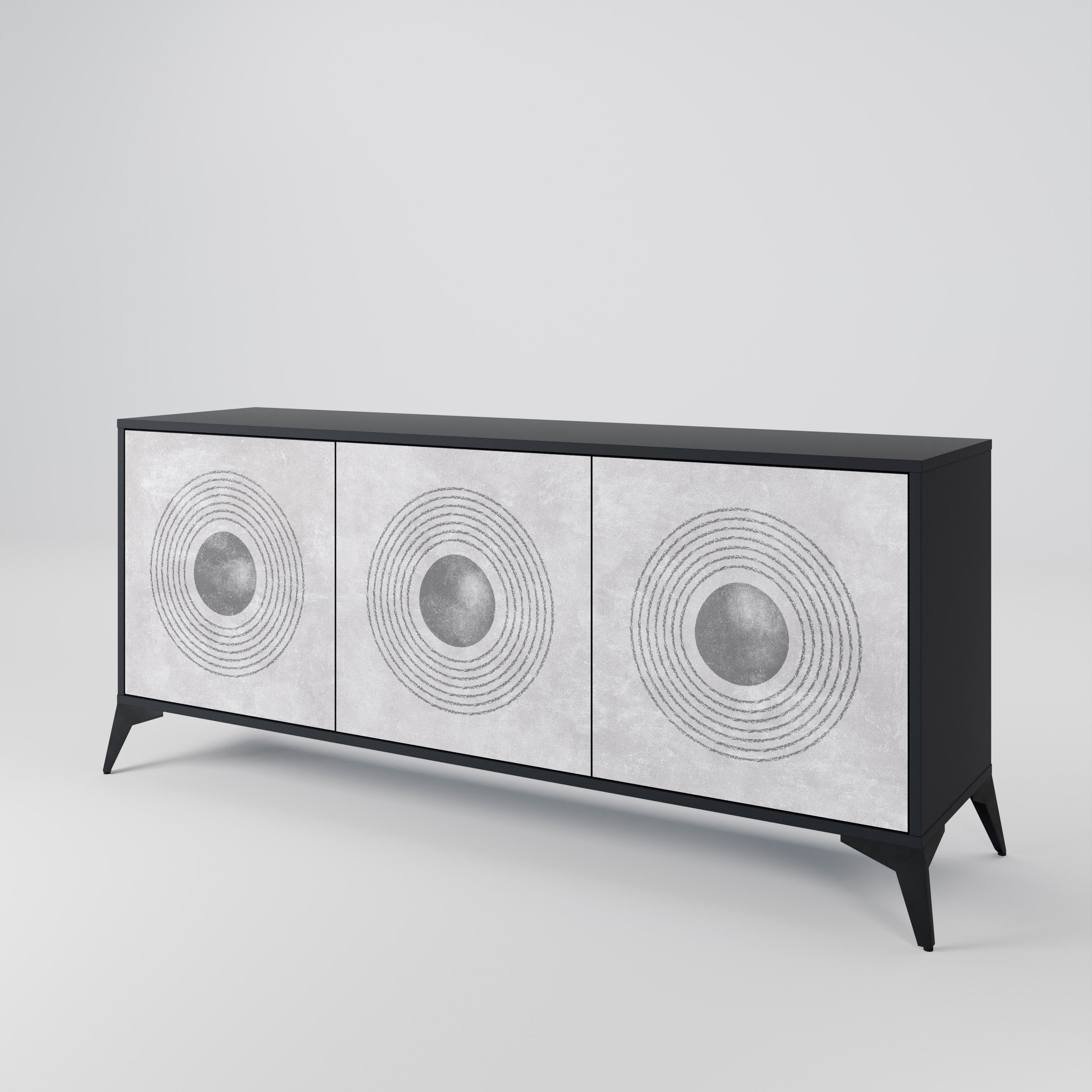 SOLID CIRCLES Komoda 3-drzwiowa korpus Czarny