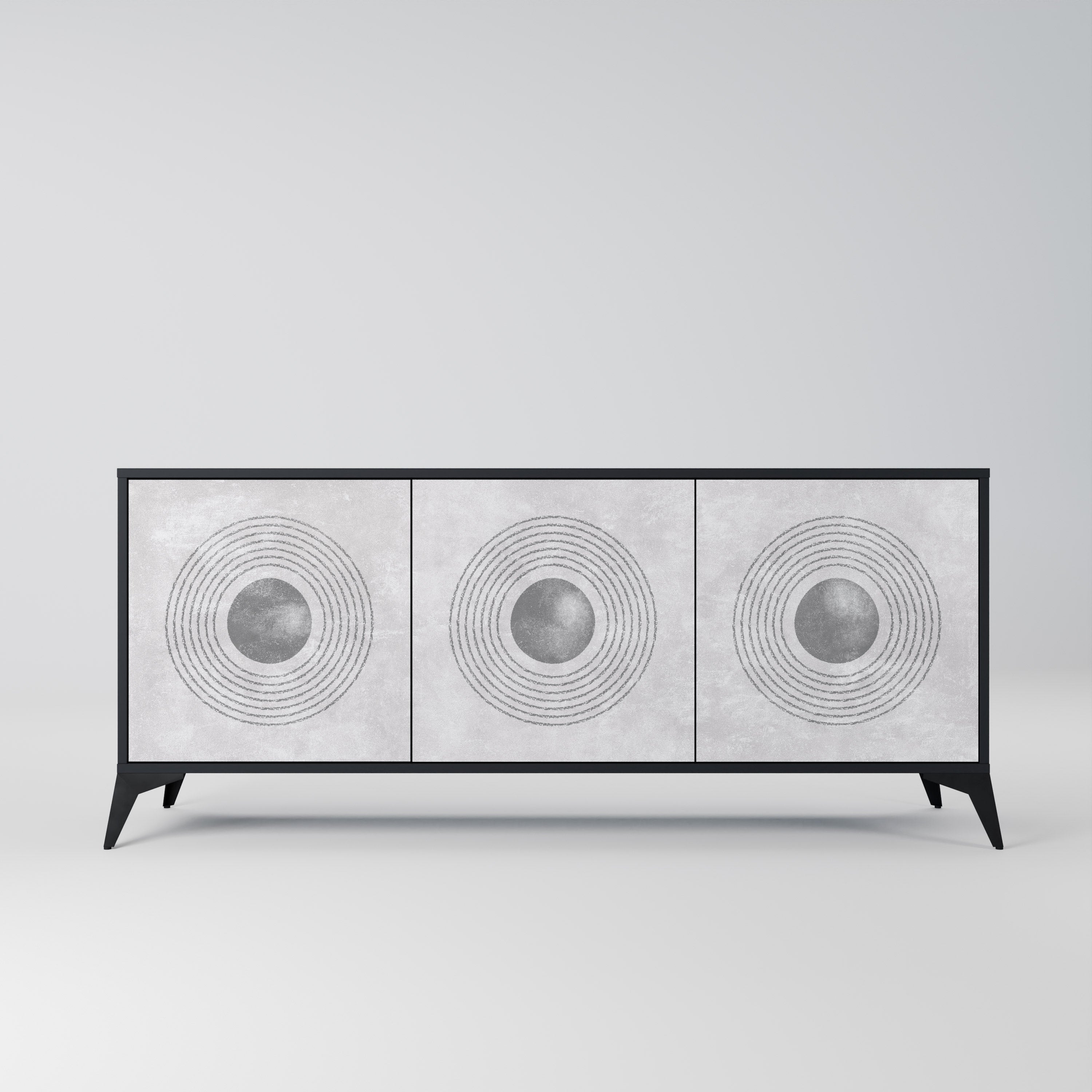 SOLID CIRCLES Komoda 3-drzwiowa korpus Czarny