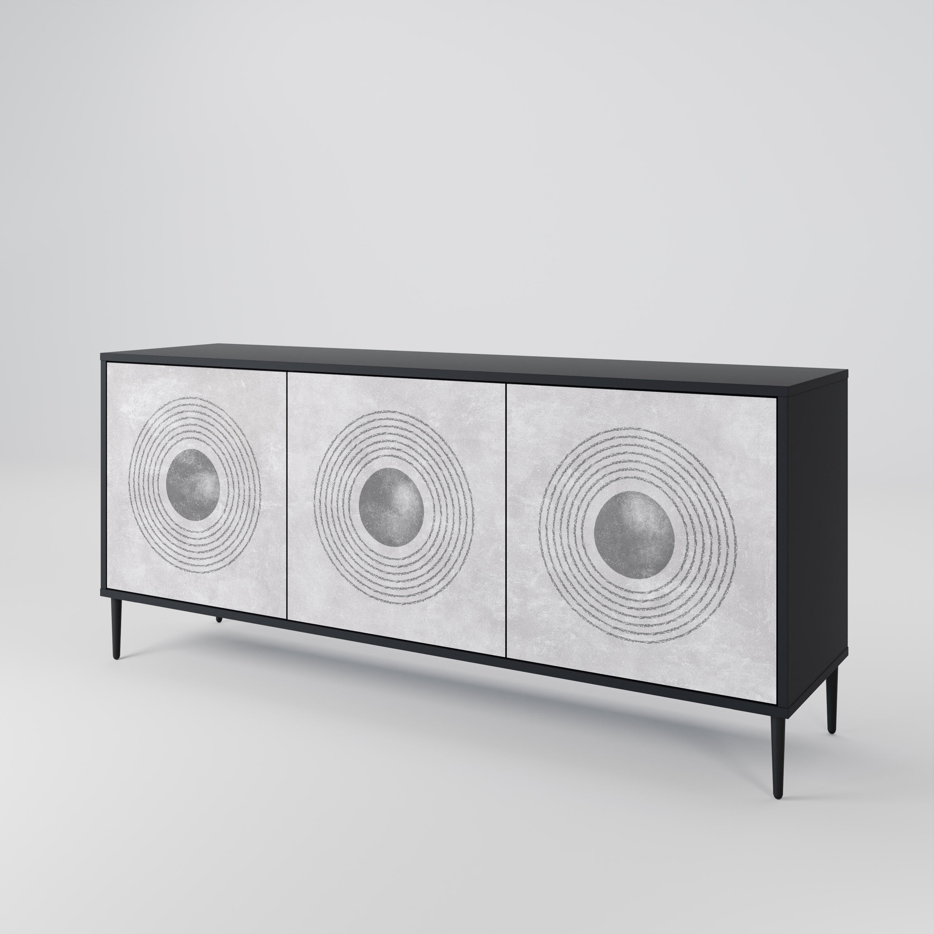 SOLID CIRCLES Komoda 3-drzwiowa korpus Czarny
