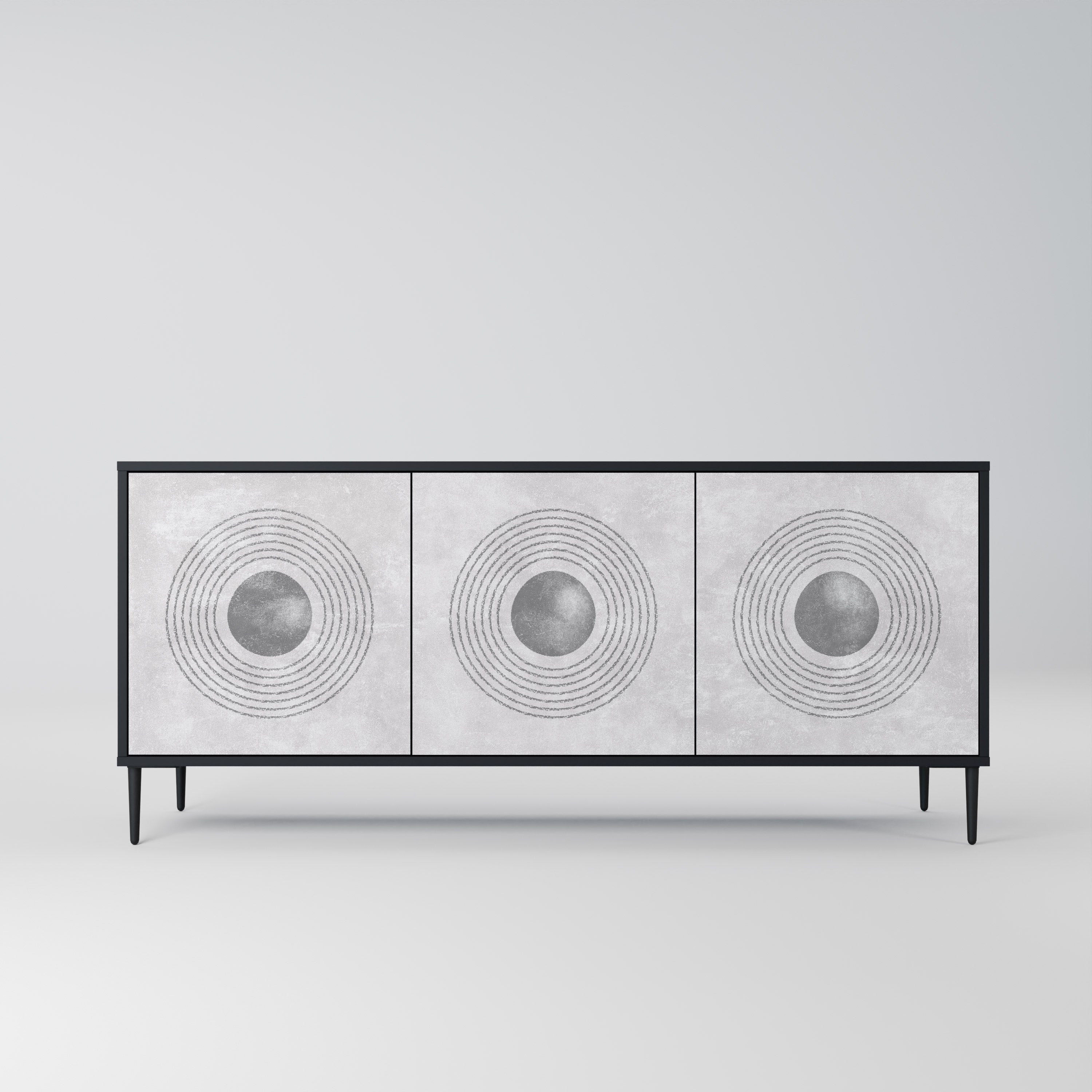 SOLID CIRCLES Komoda 3-drzwiowa korpus Czarny