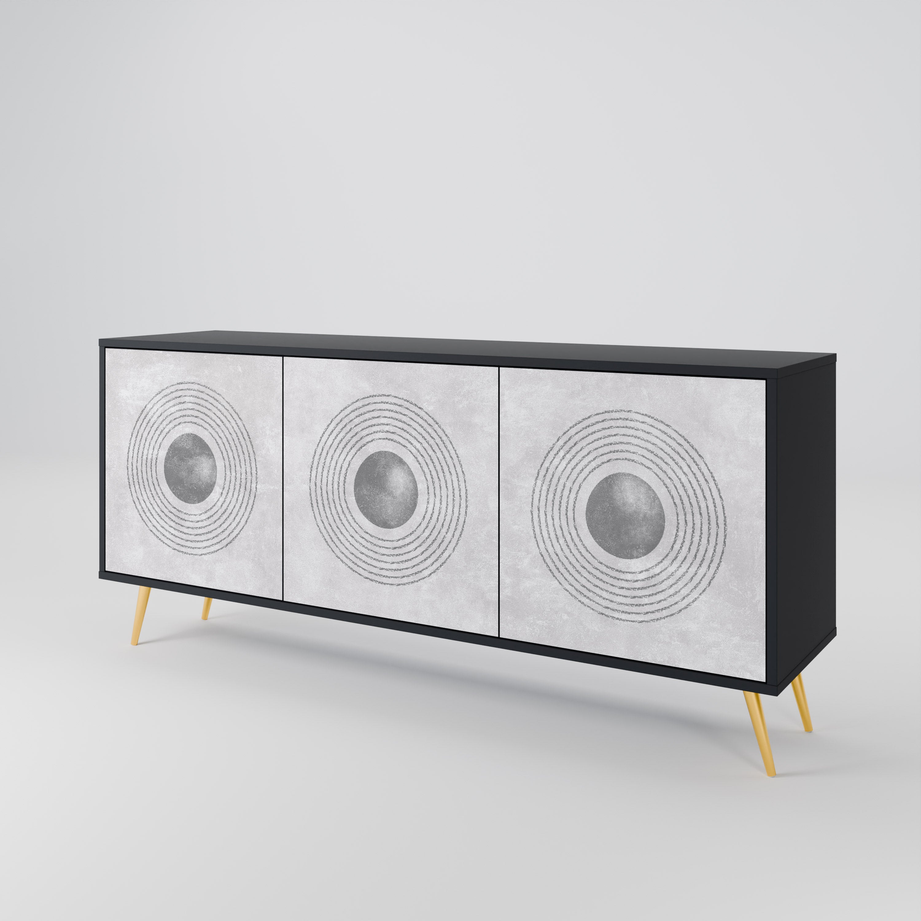 SOLID CIRCLES Komoda 3-drzwiowa korpus Czarny