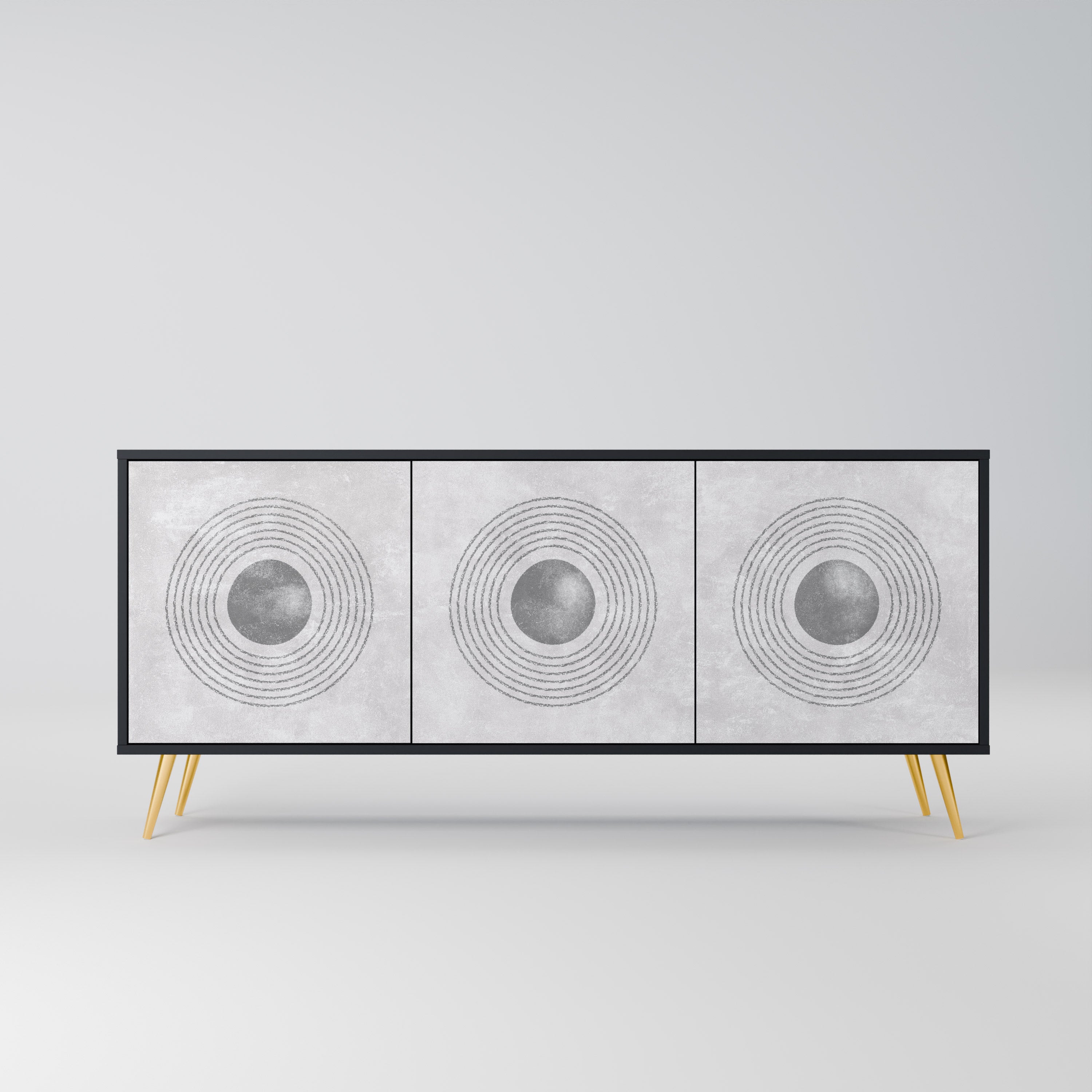 SOLID CIRCLES Komoda 3-drzwiowa korpus Czarny