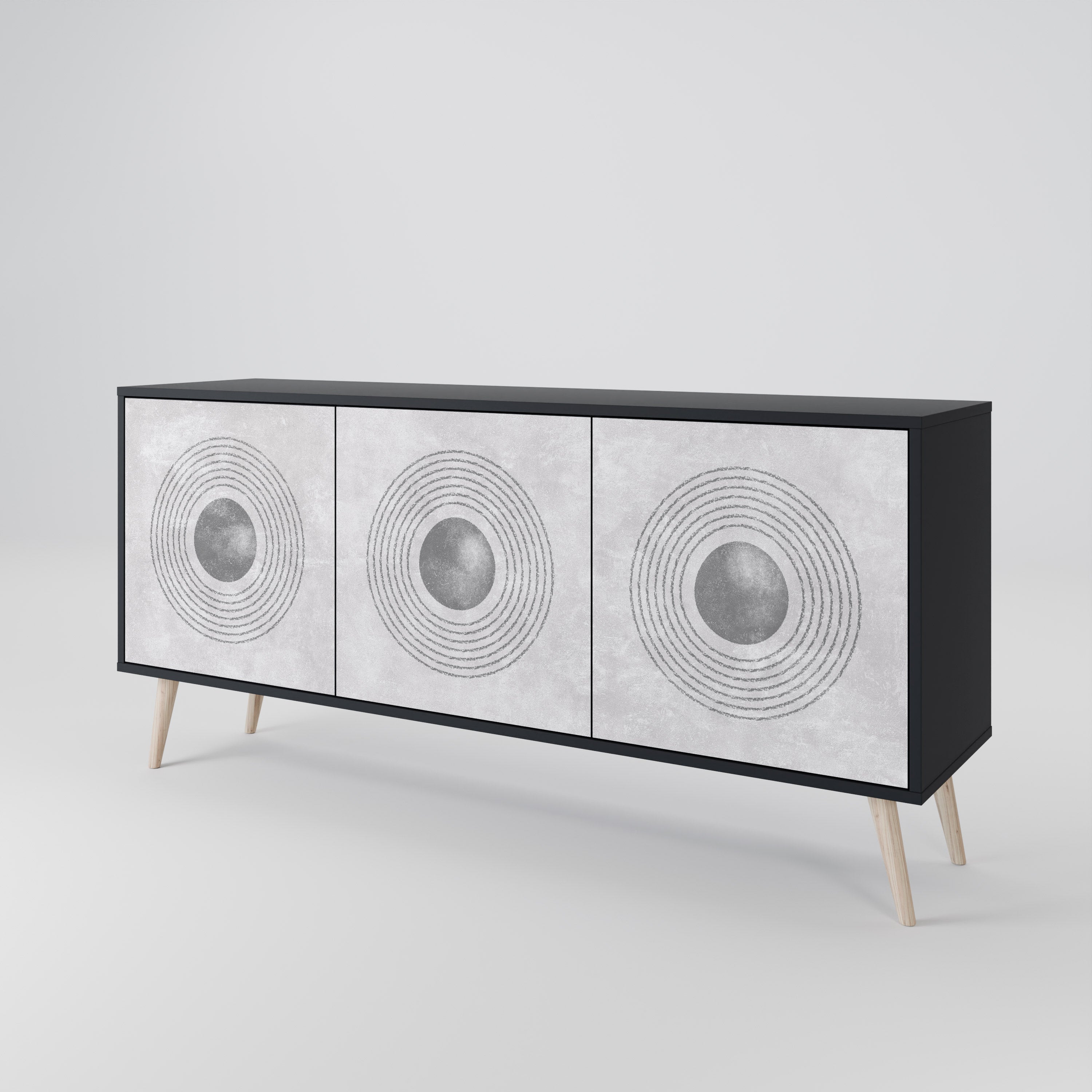 SOLID CIRCLES Komoda 3-drzwiowa korpus Czarny