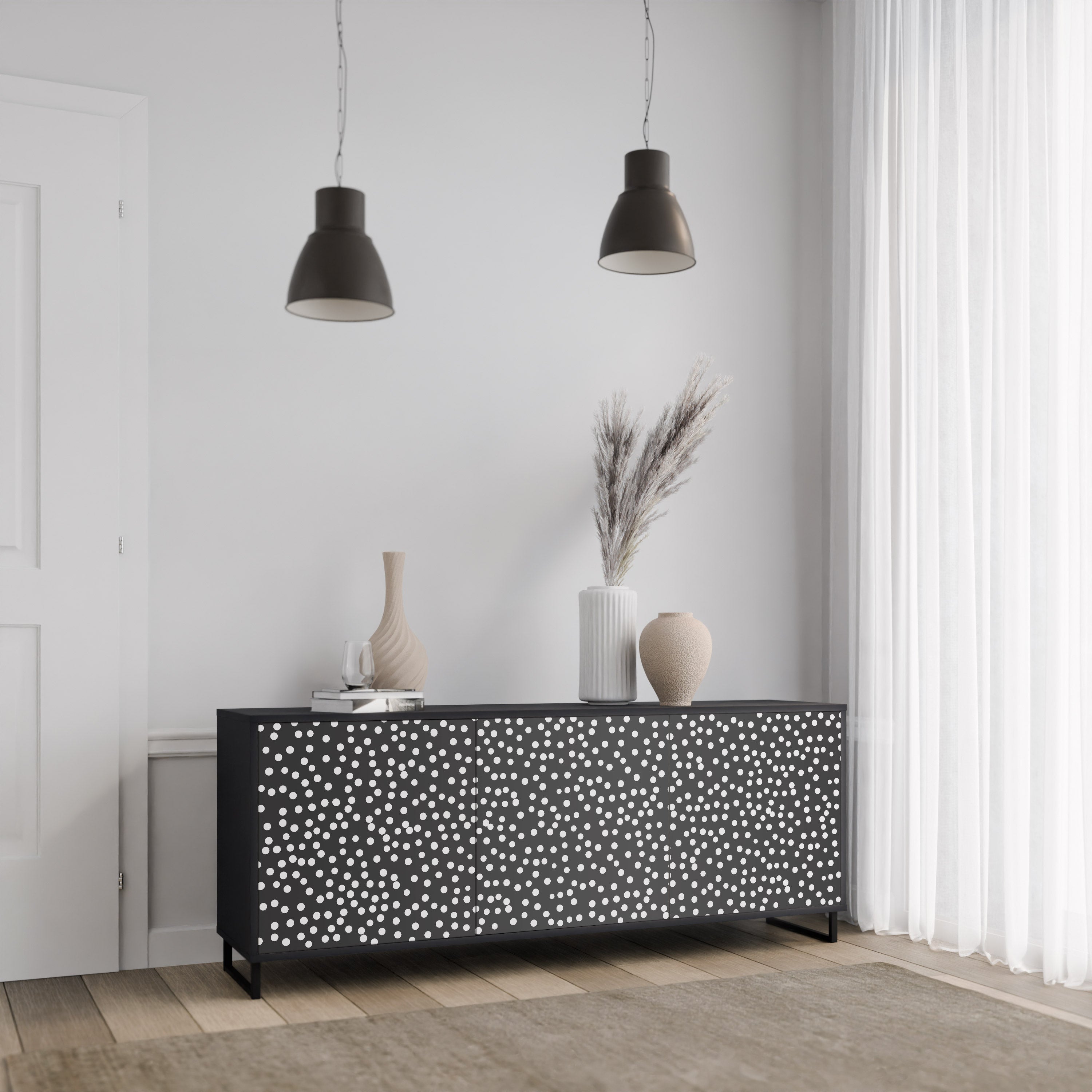 BLINDING LIGHTS Komoda 3-drzwiowa korpus Czarny