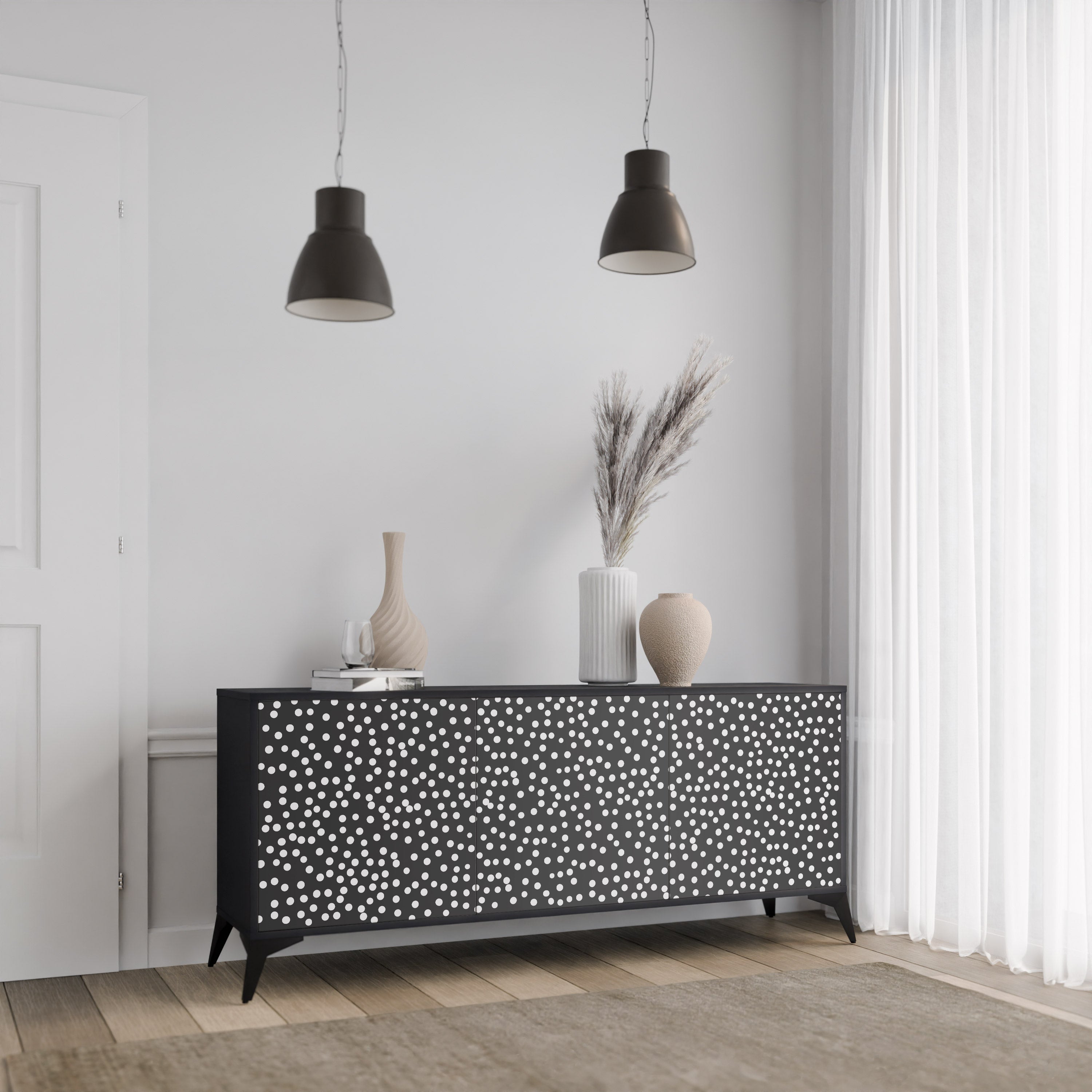 BLINDING LIGHTS Komoda 3-drzwiowa korpus Czarny