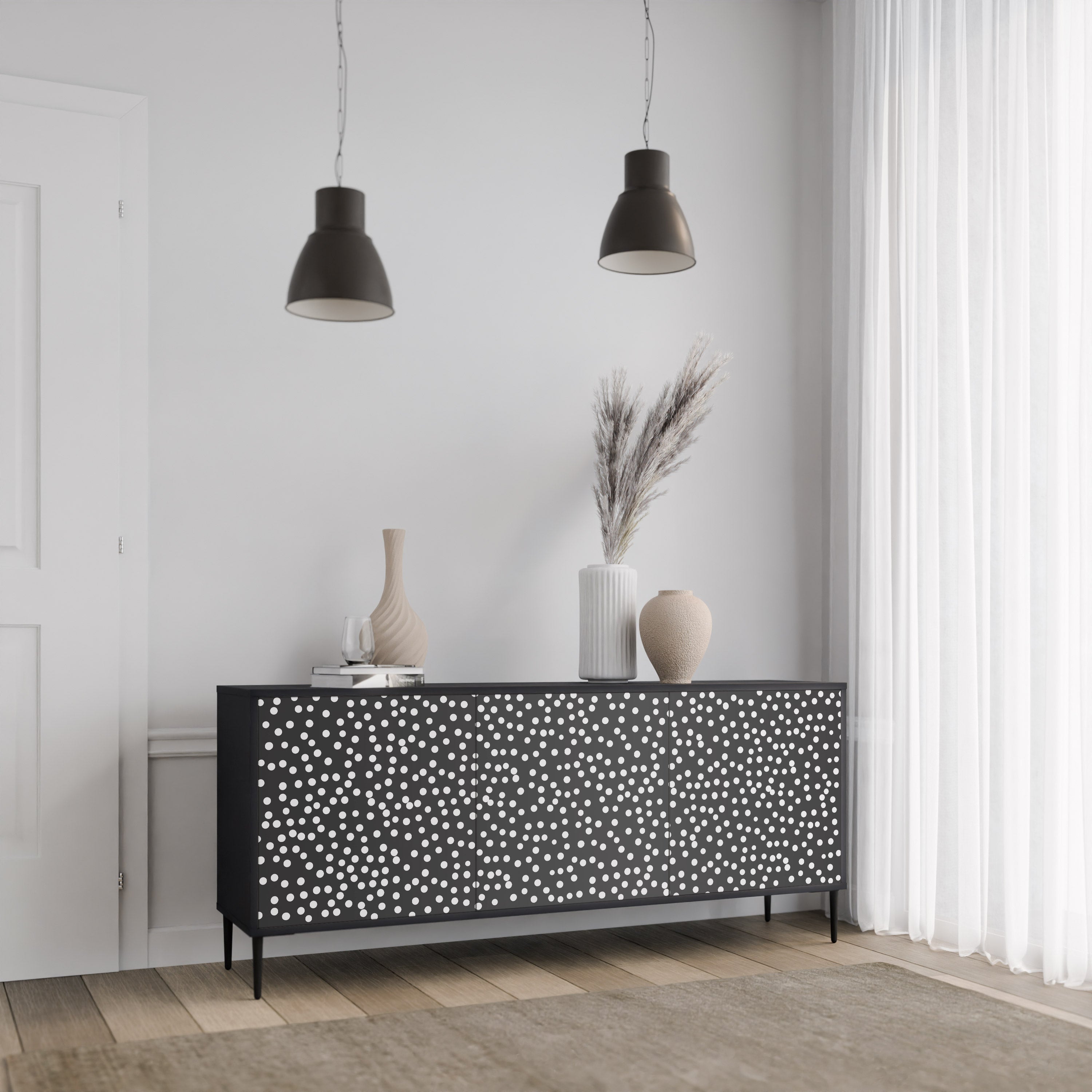 BLINDING LIGHTS Komoda 3-drzwiowa korpus Czarny