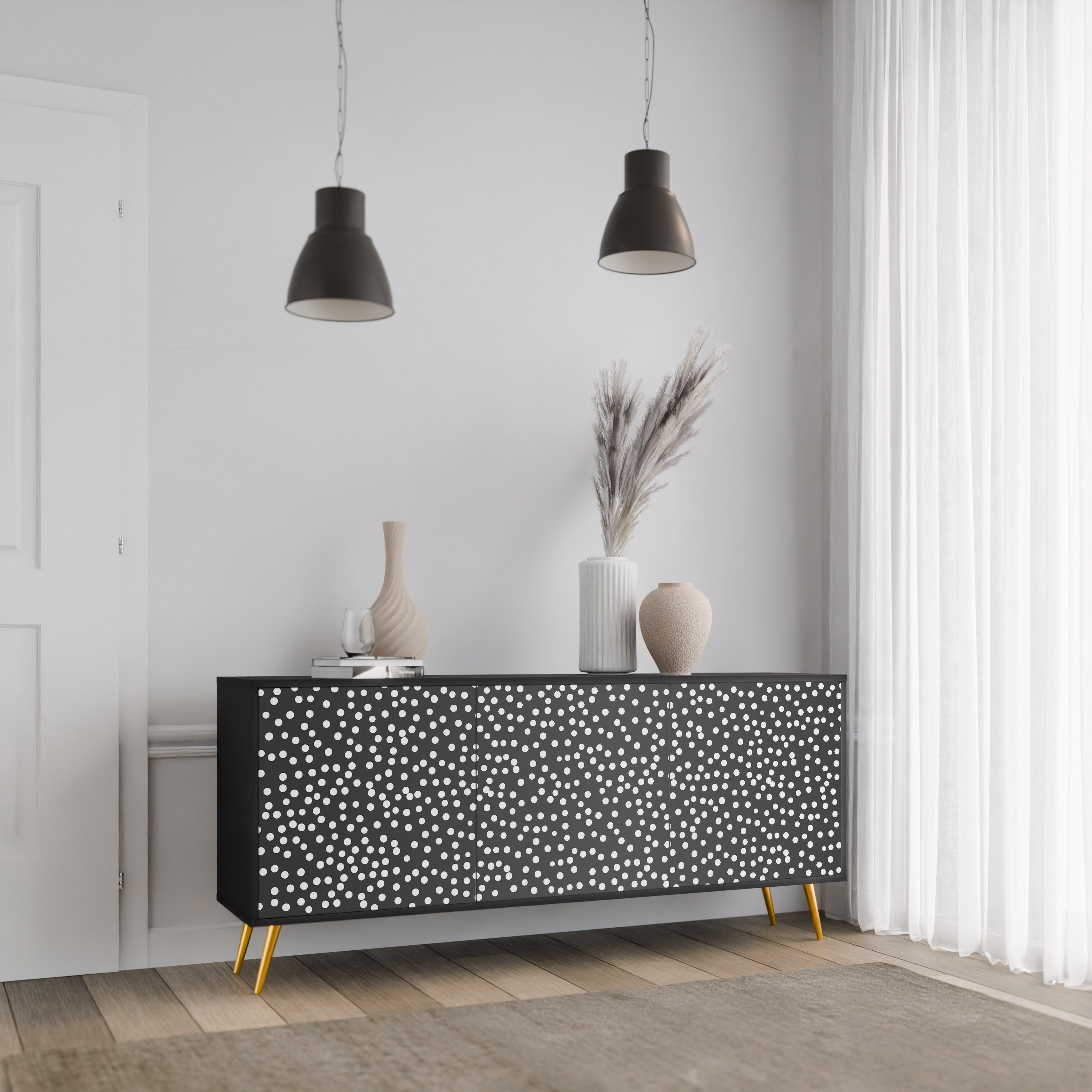 BLINDING LIGHTS Komoda 3-drzwiowa korpus Czarny