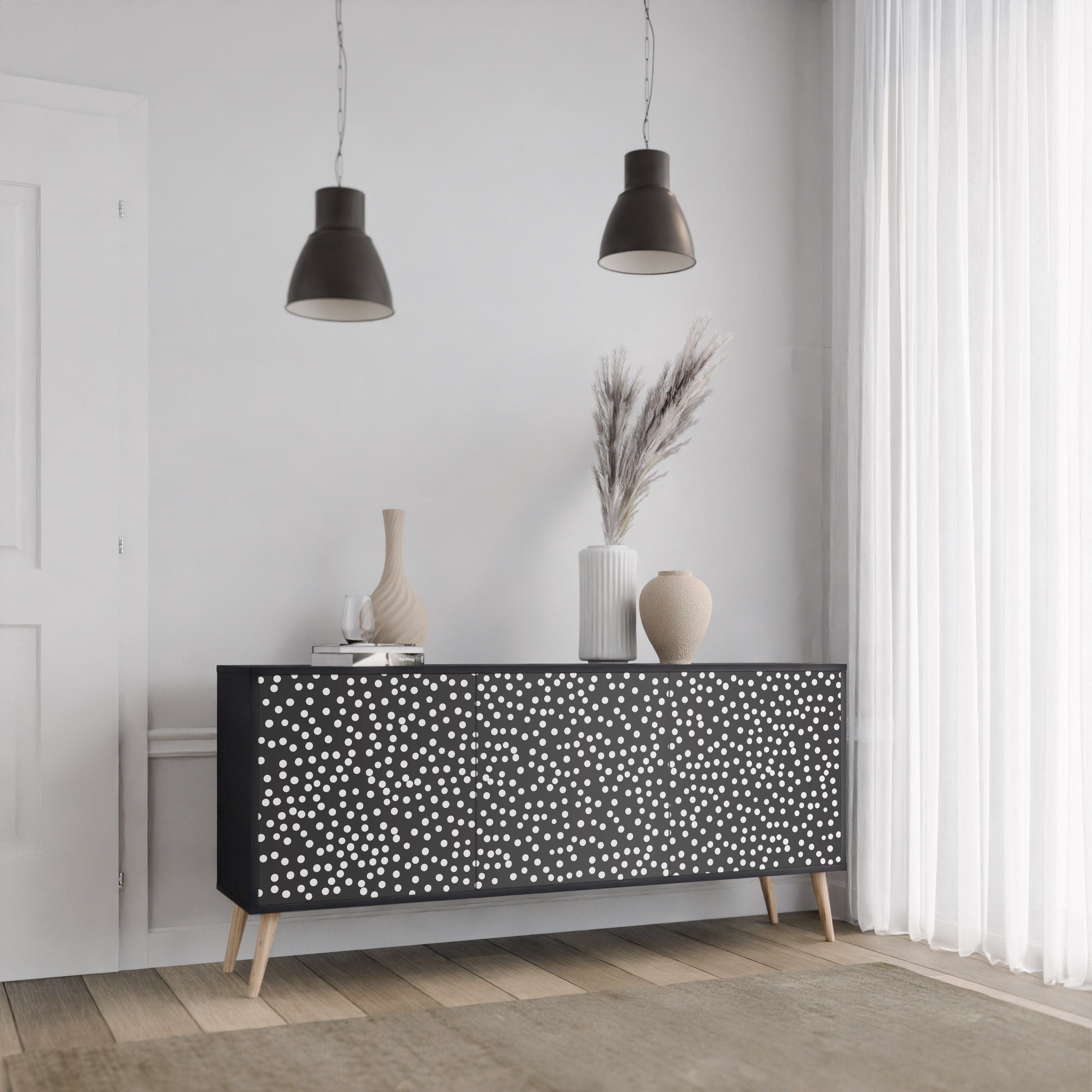 BLINDING LIGHTS Komoda 3-drzwiowa korpus Czarny