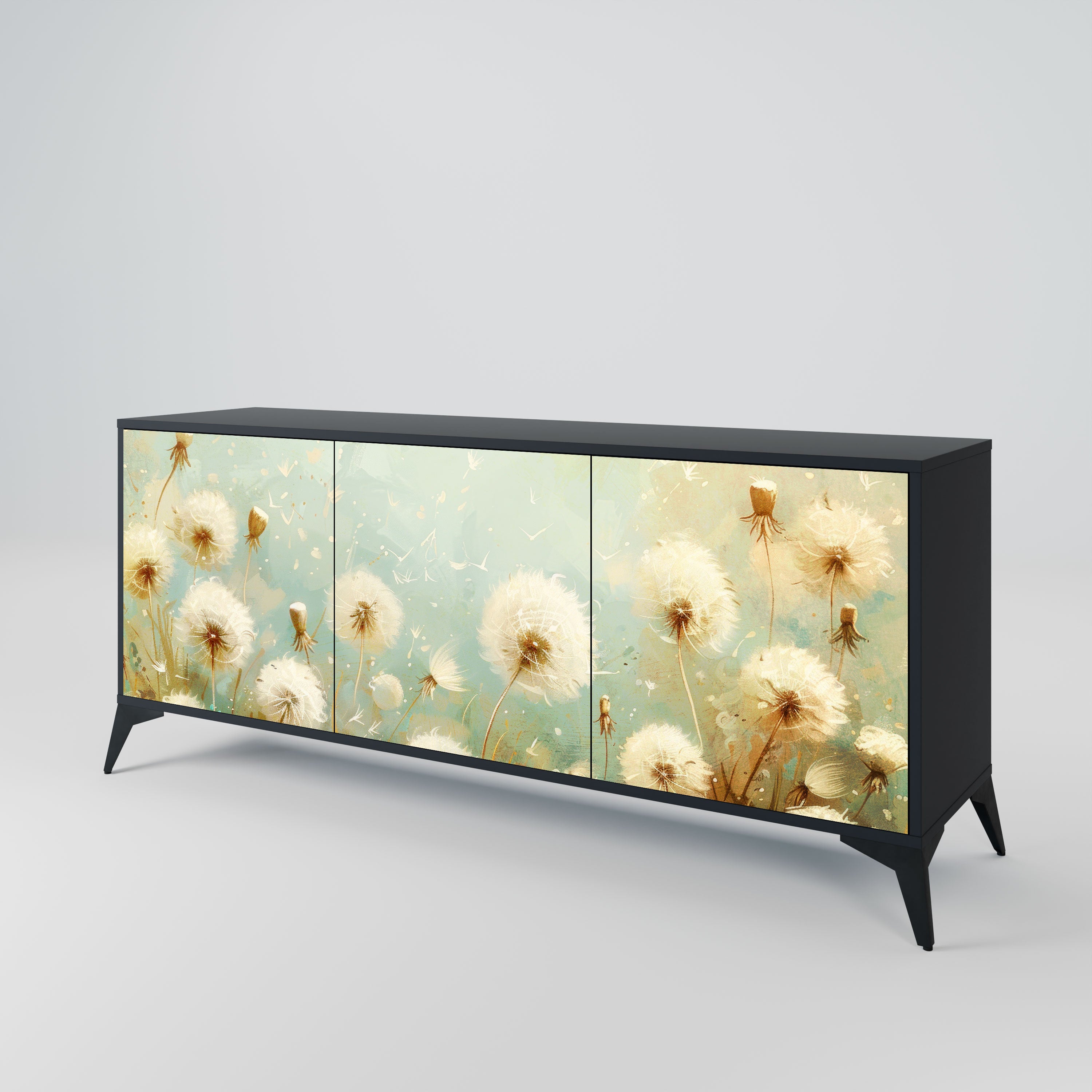 DREAMY MEADOW Komoda 3-drzwiowa korpus Czarny