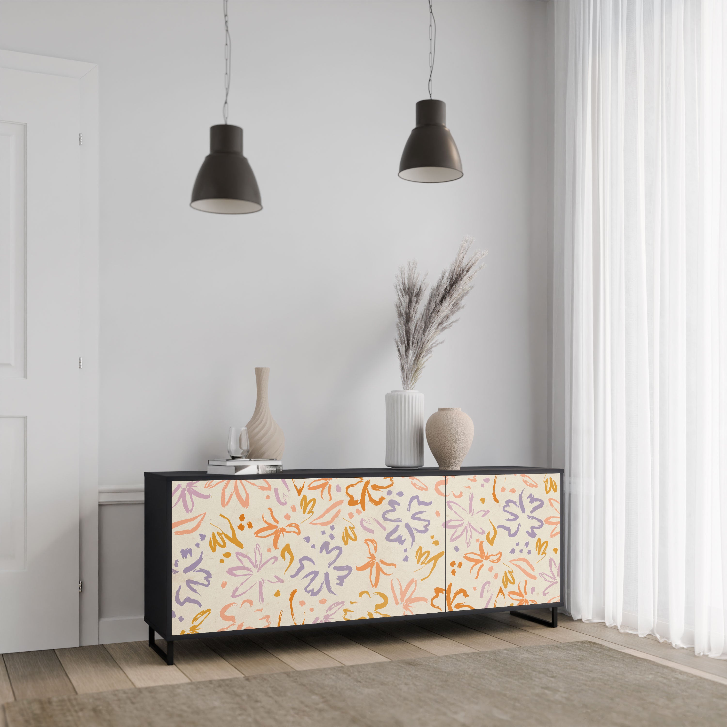 SPRING WHIMSY Komoda 3-drzwiowa korpus Czarny