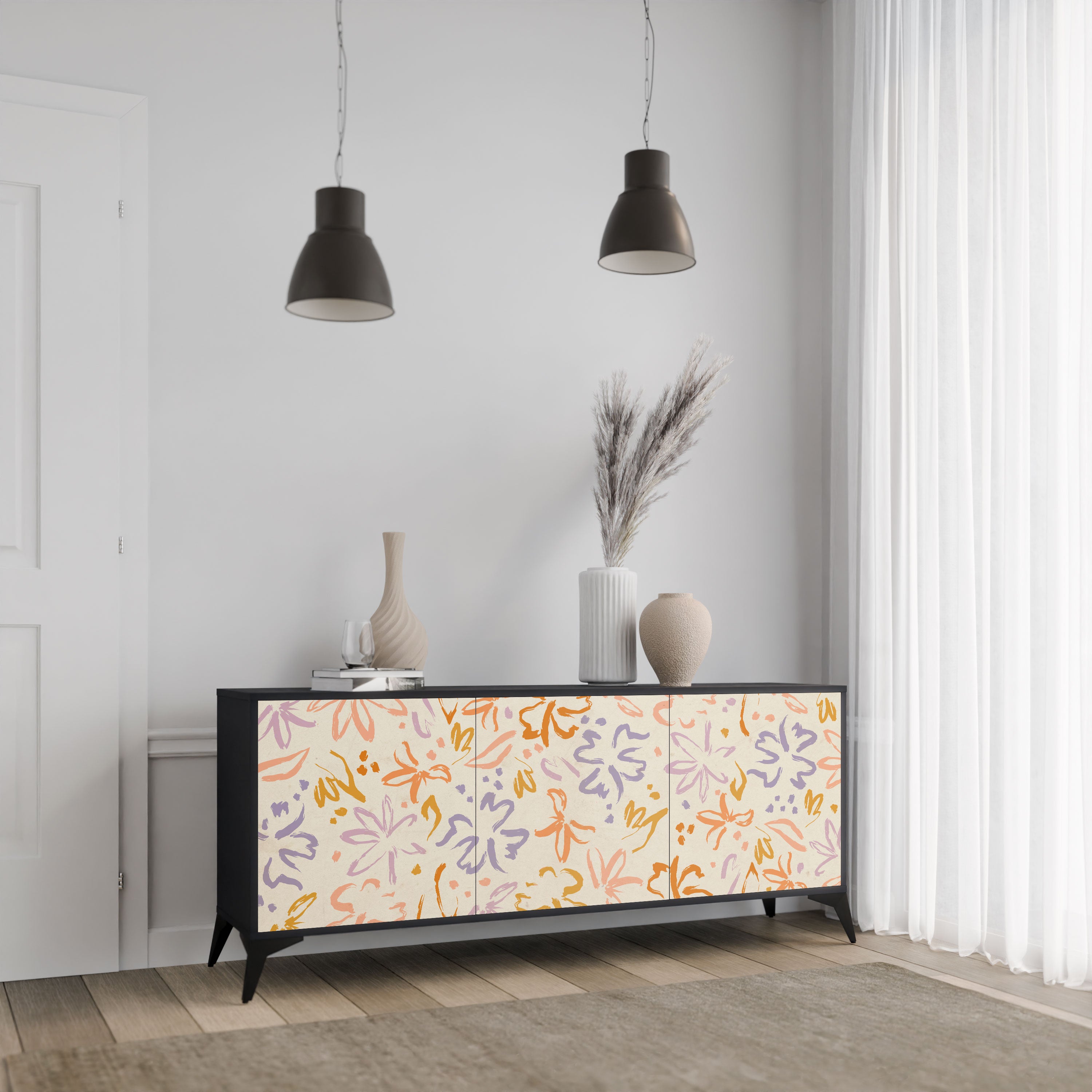 SPRING WHIMSY Komoda 3-drzwiowa korpus Czarny