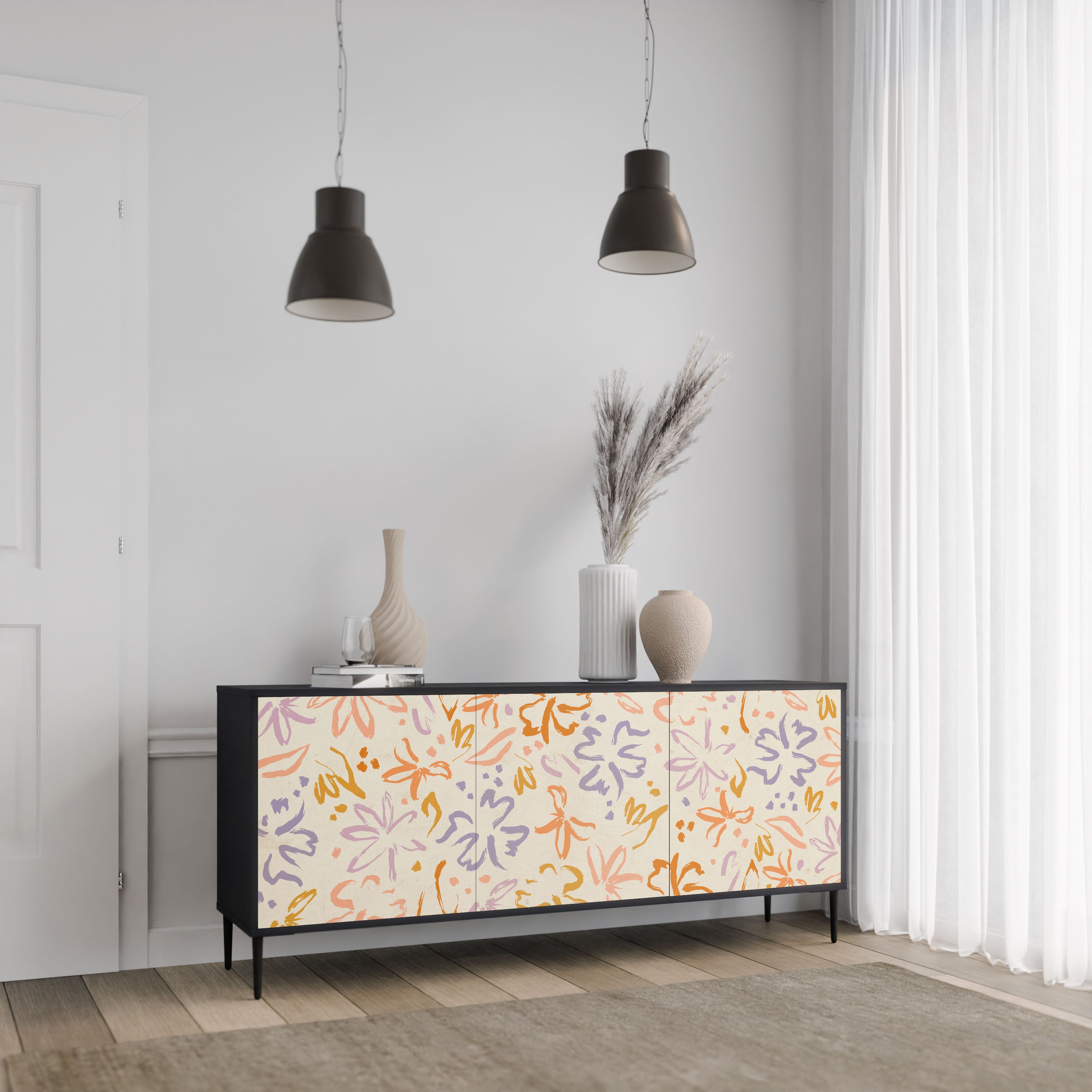 SPRING WHIMSY Komoda 3-drzwiowa korpus Czarny