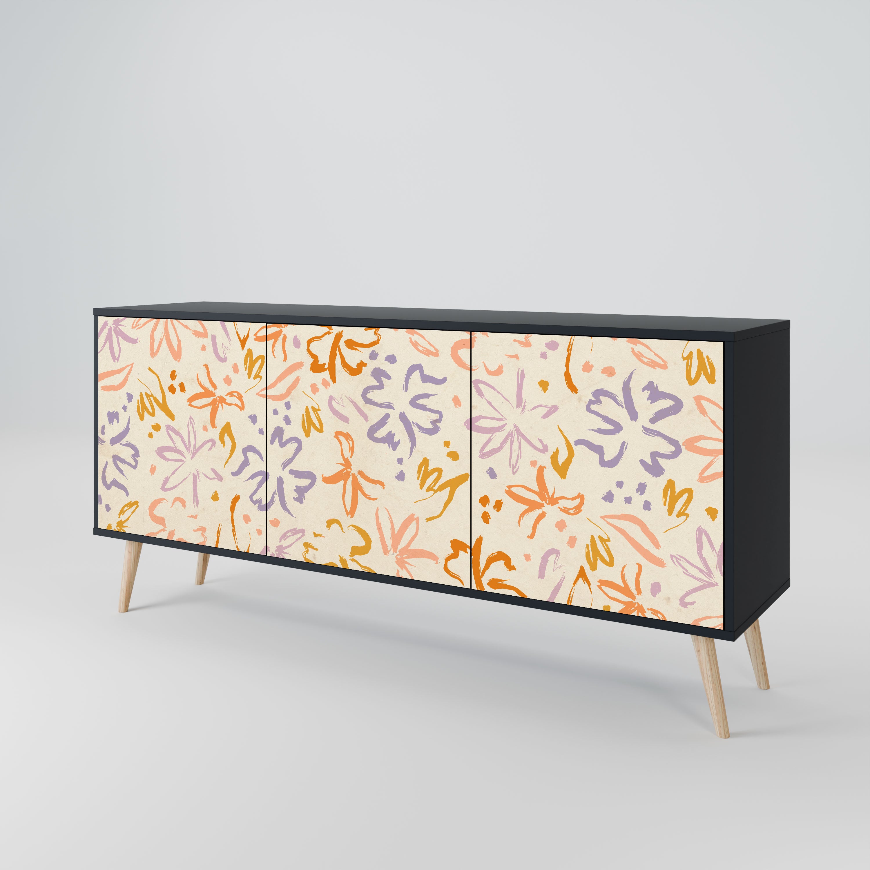 SPRING WHIMSY Komoda 3-drzwiowa korpus Czarny