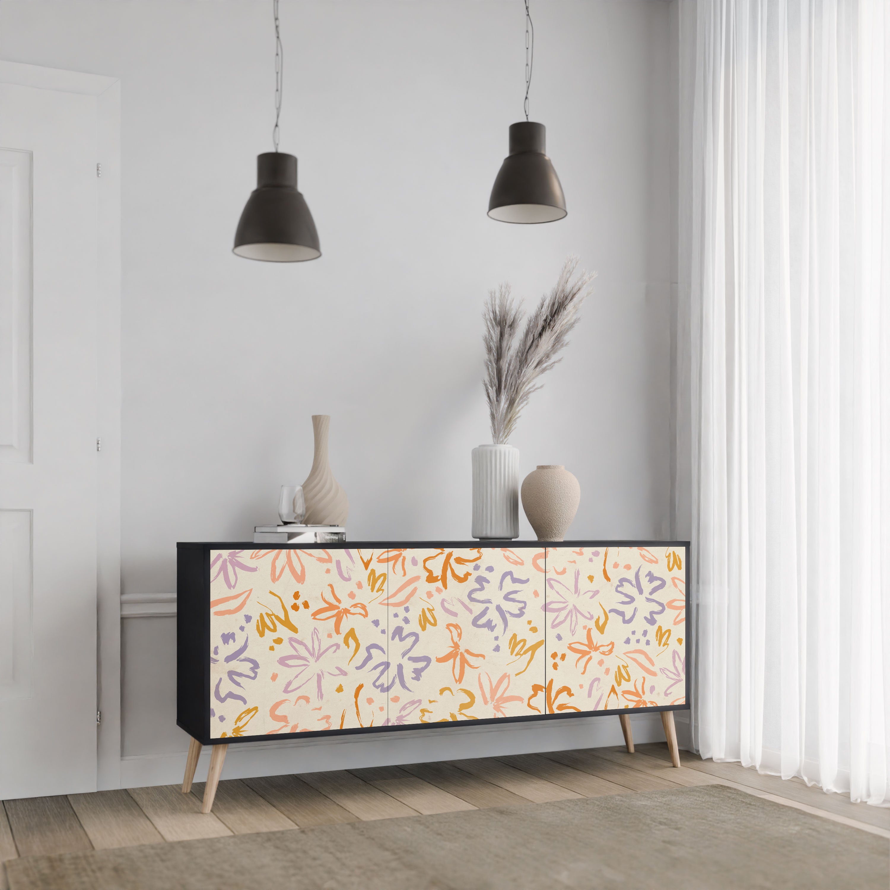SPRING WHIMSY Komoda 3-drzwiowa korpus Czarny