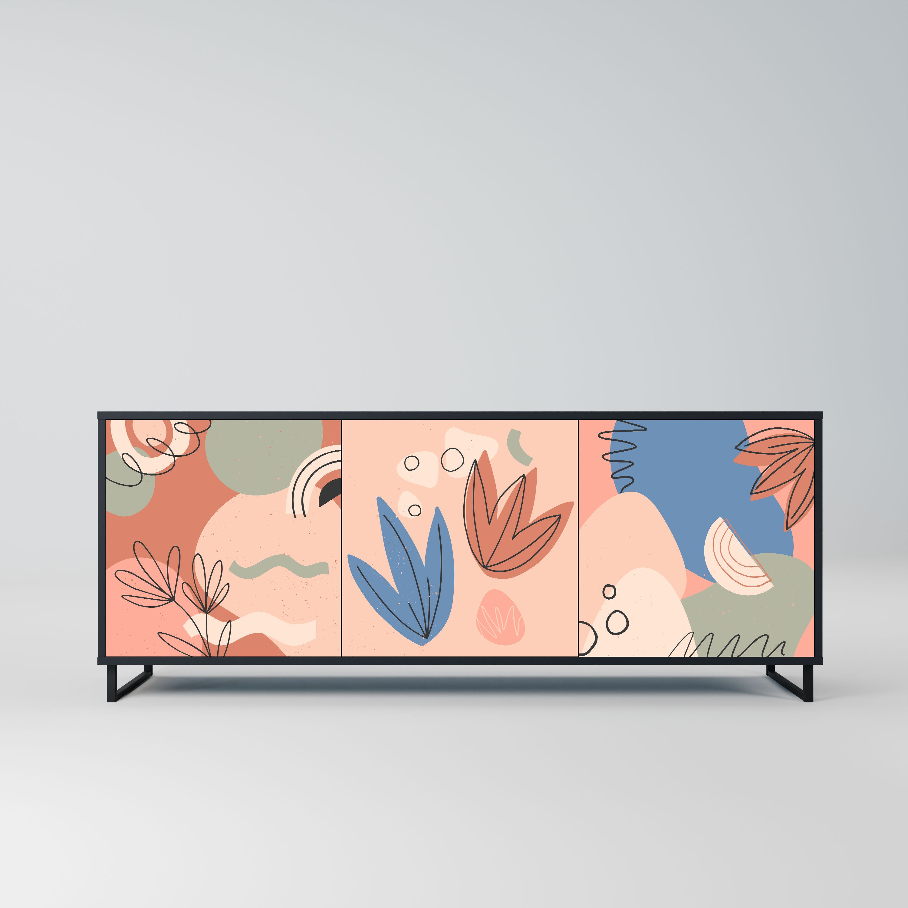 PASTEL DESTINY Komoda 3-drzwiowa korpus Czarny