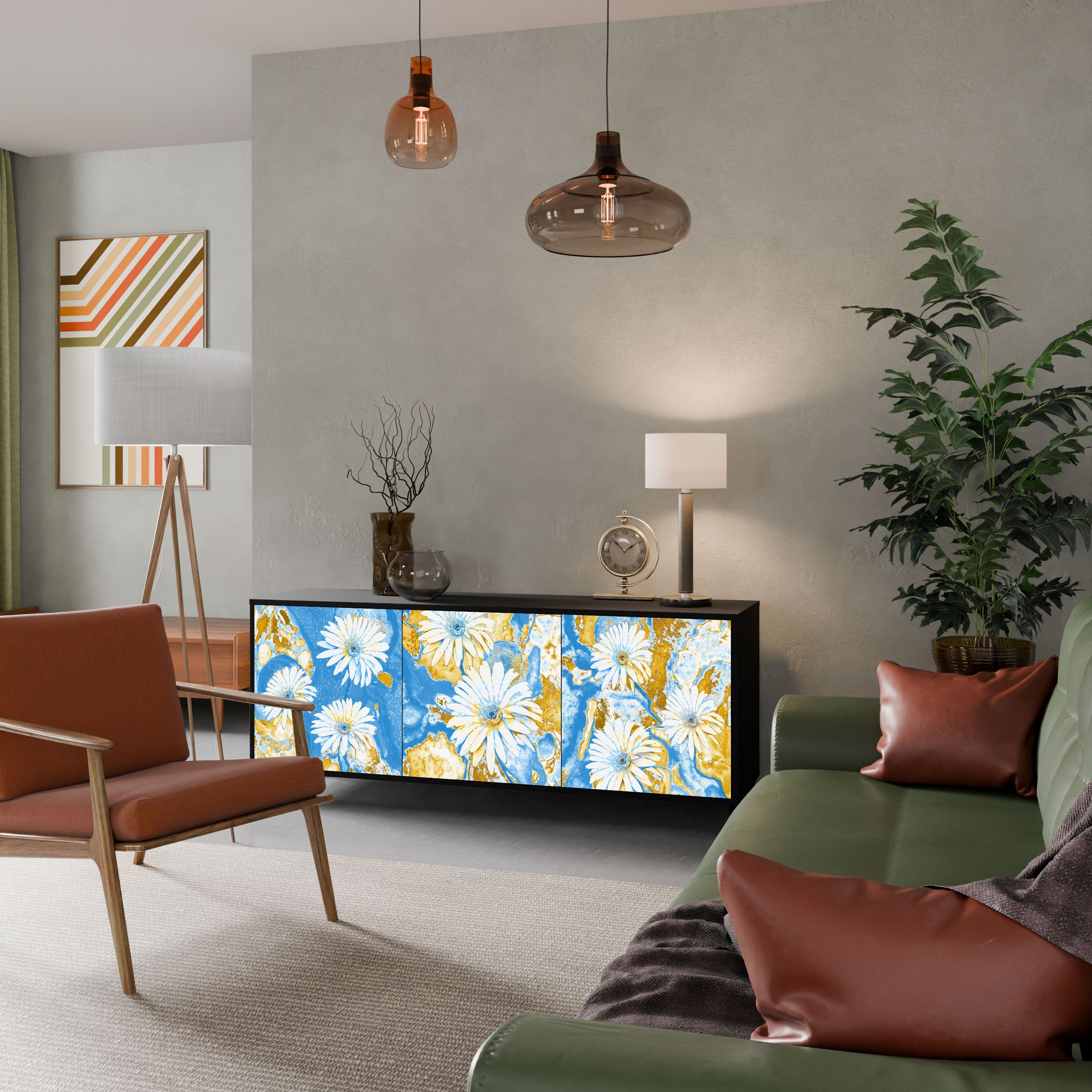 DAISY LUXE Komoda 3-drzwiowa korpus Czarny