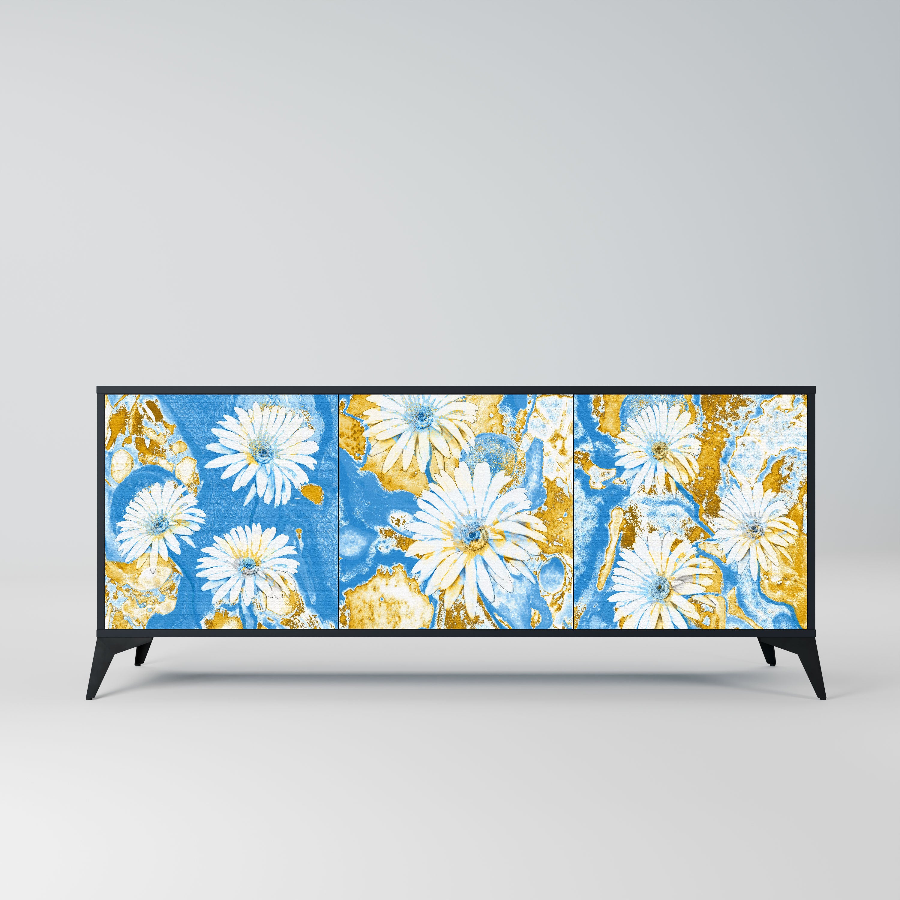 DAISY LUXE Komoda 3-drzwiowa korpus Czarny