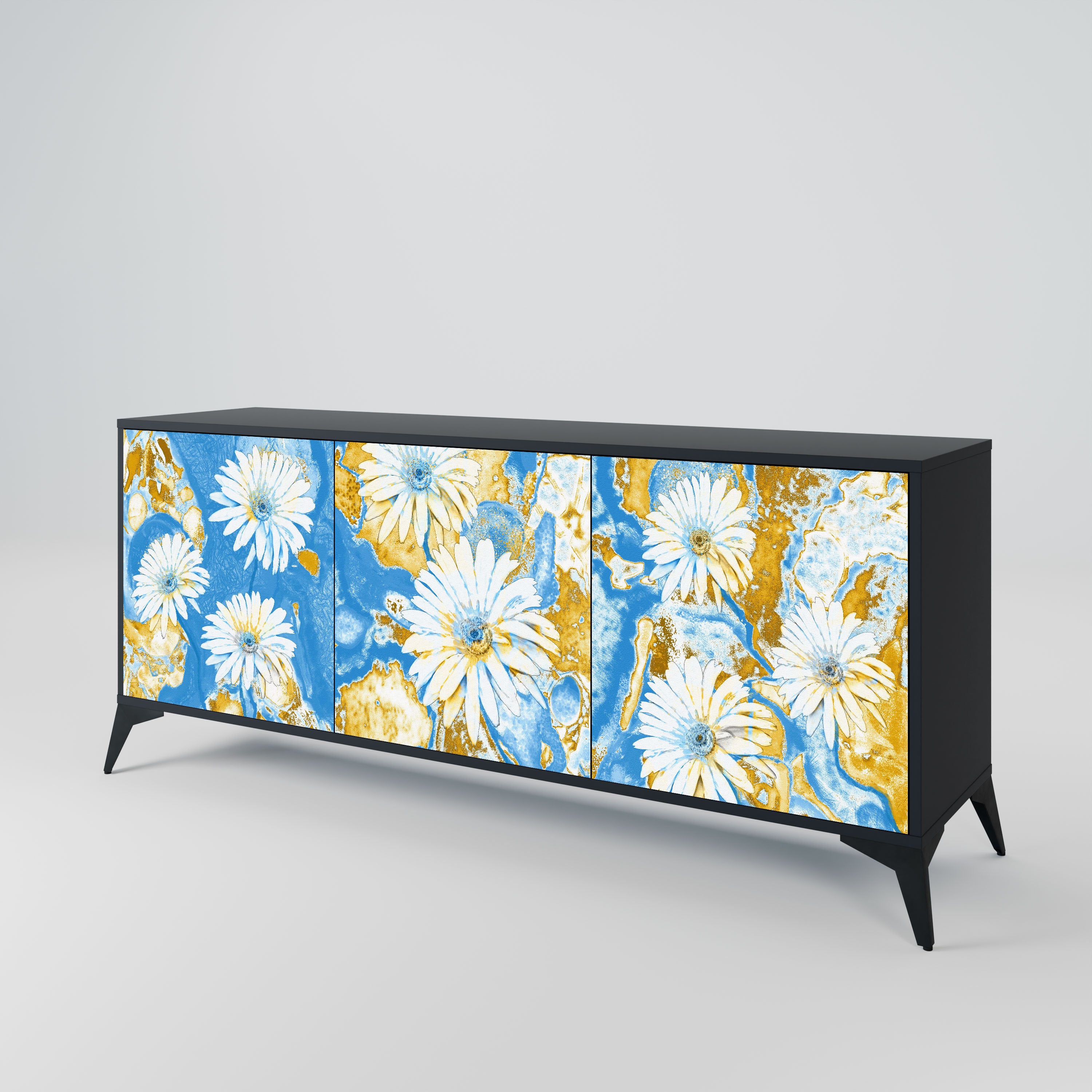 DAISY LUXE Komoda 3-drzwiowa korpus Czarny