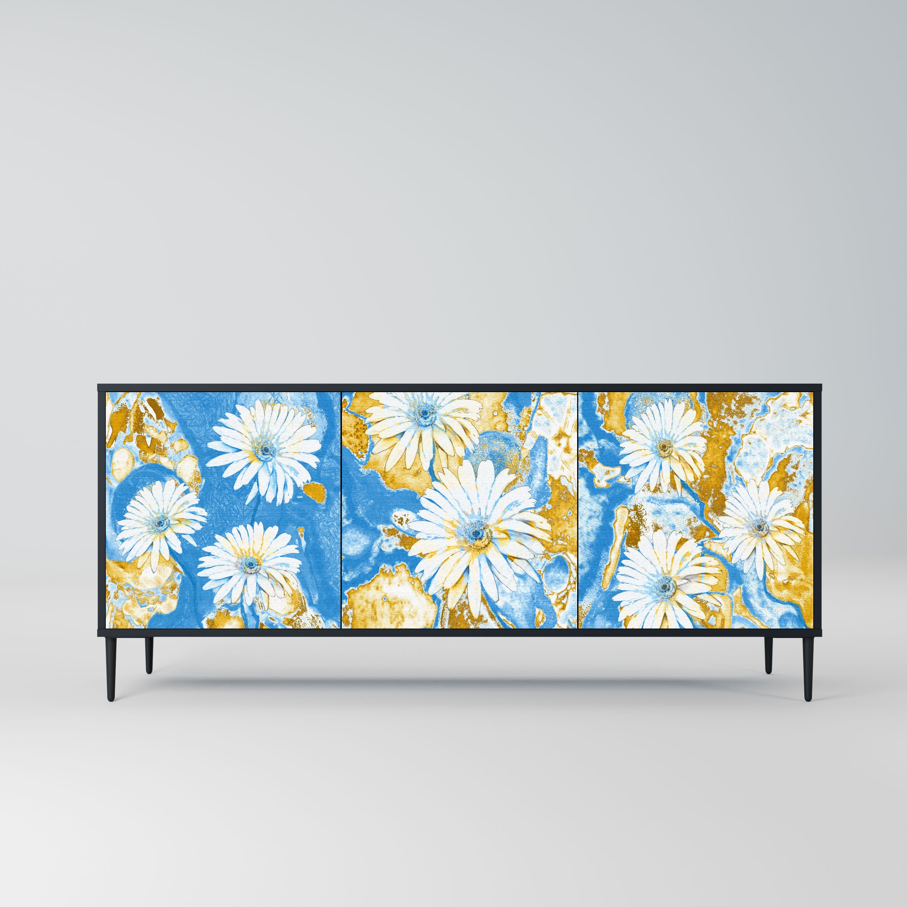 DAISY LUXE Komoda 3-drzwiowa korpus Czarny