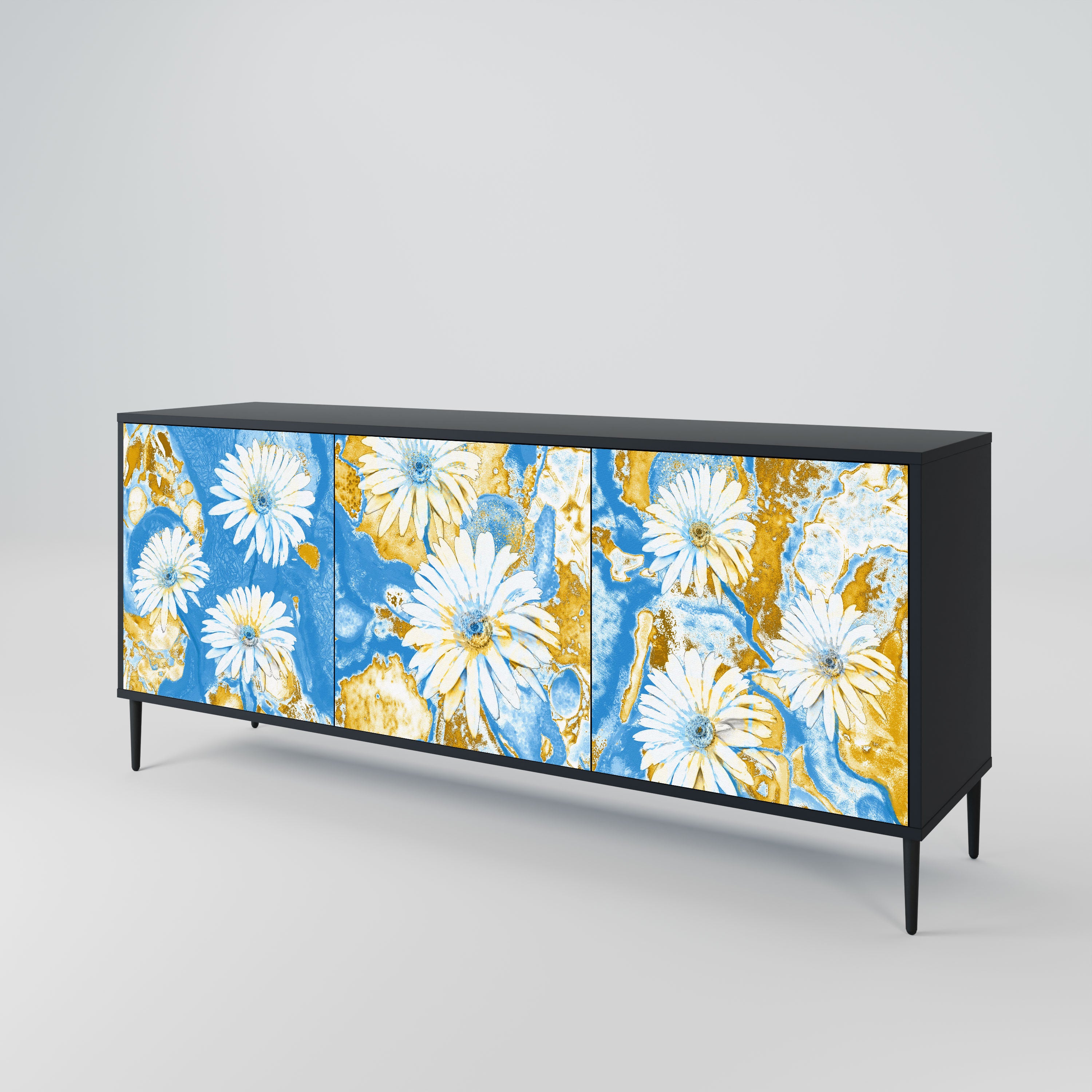 DAISY LUXE Komoda 3-drzwiowa korpus Czarny