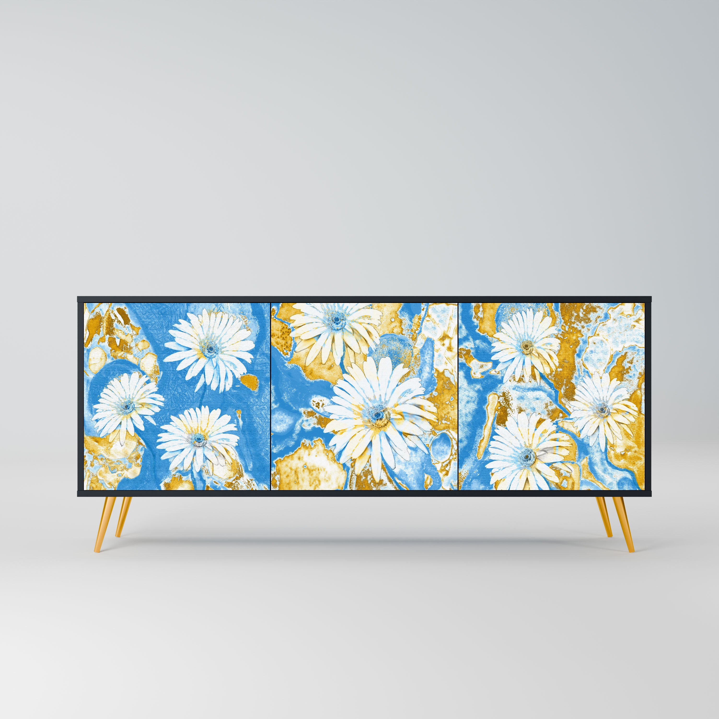 DAISY LUXE Komoda 3-drzwiowa korpus Czarny