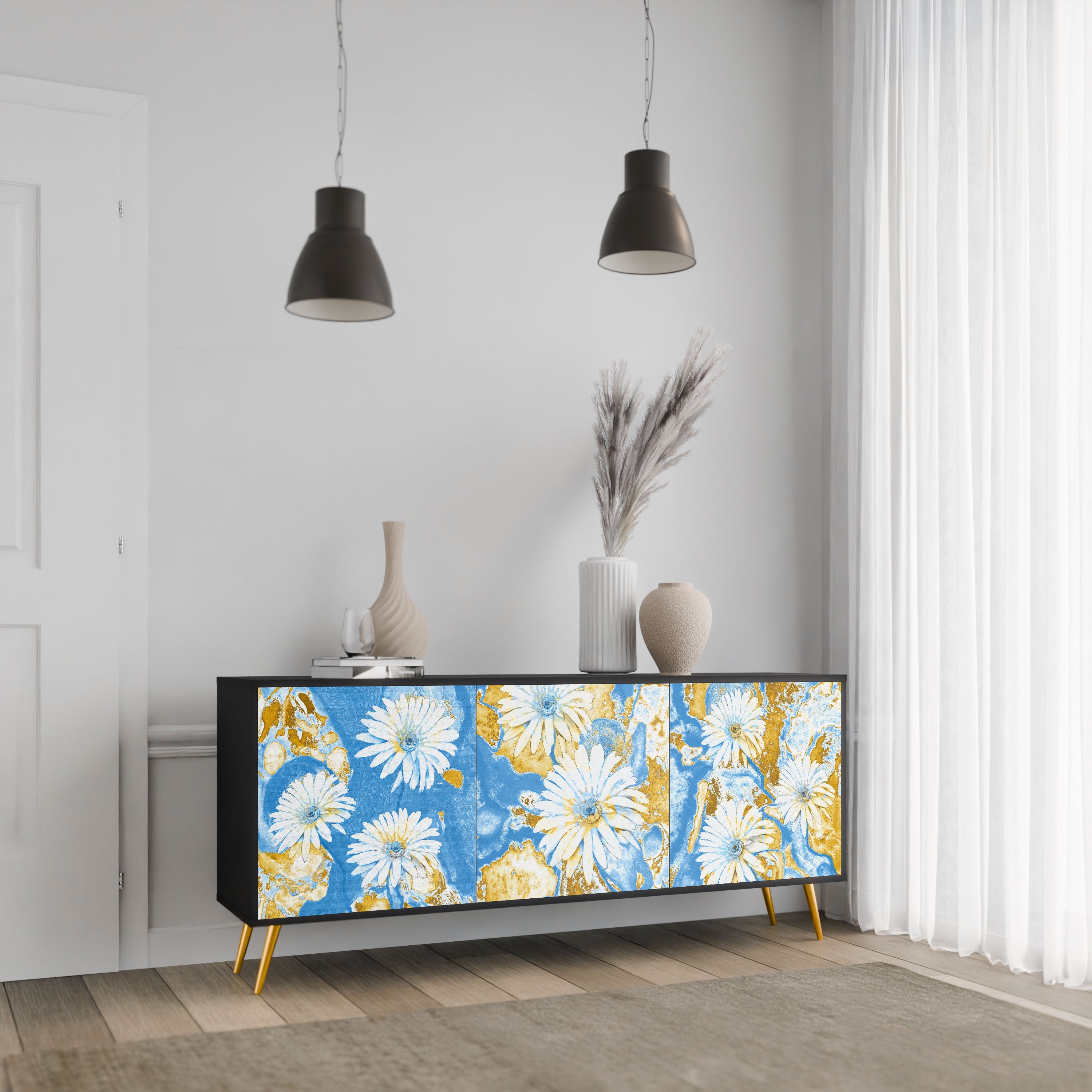 DAISY LUXE Komoda 3-drzwiowa korpus Czarny