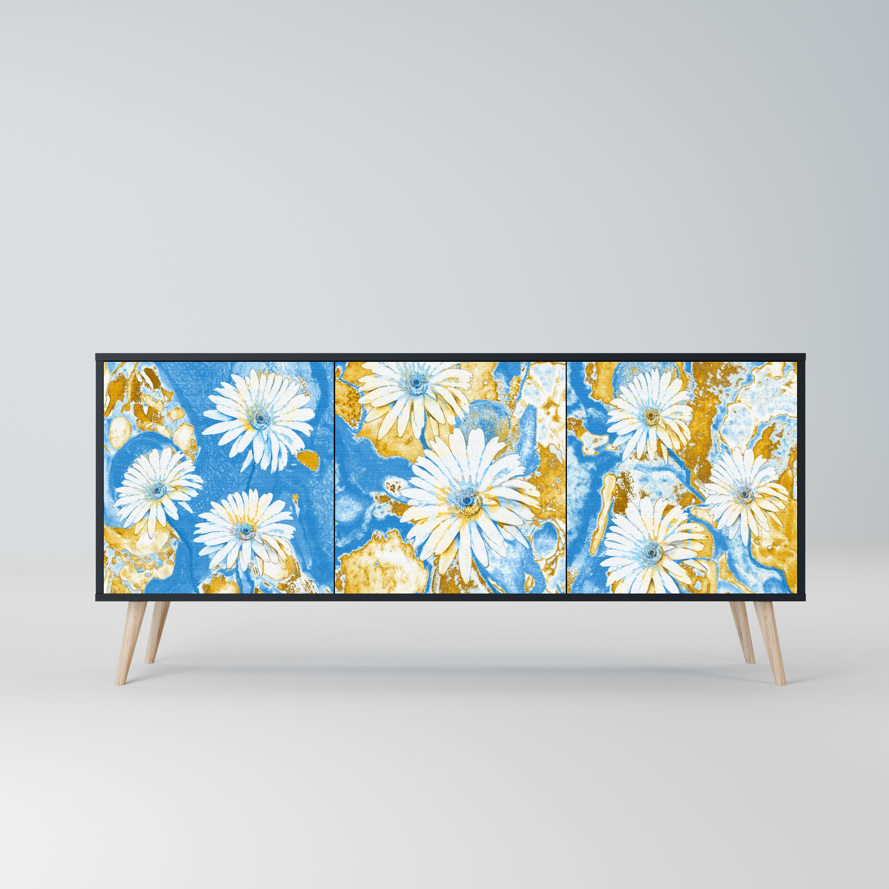 DAISY LUXE Komoda 3-drzwiowa korpus Czarny