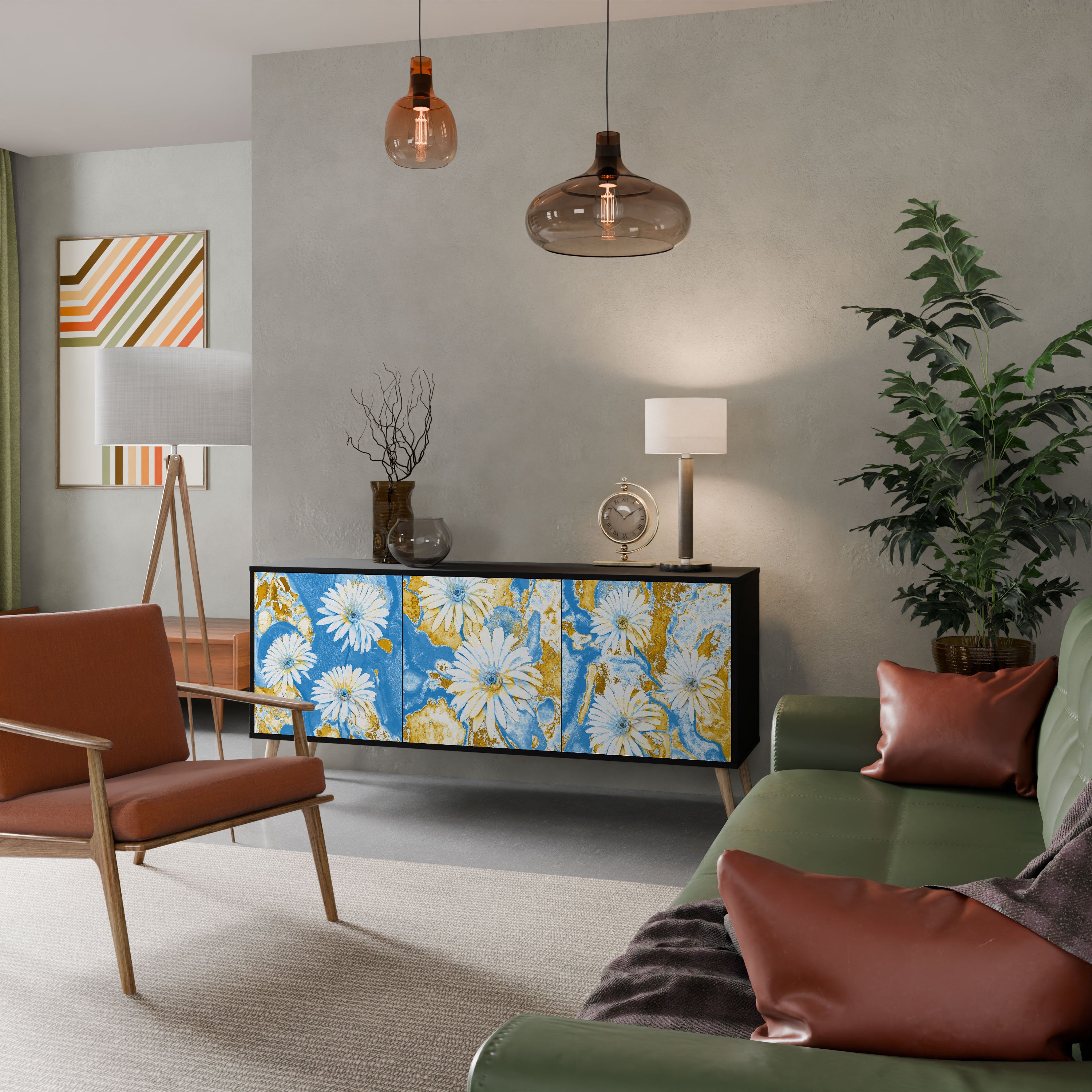DAISY LUXE Komoda 3-drzwiowa korpus Czarny