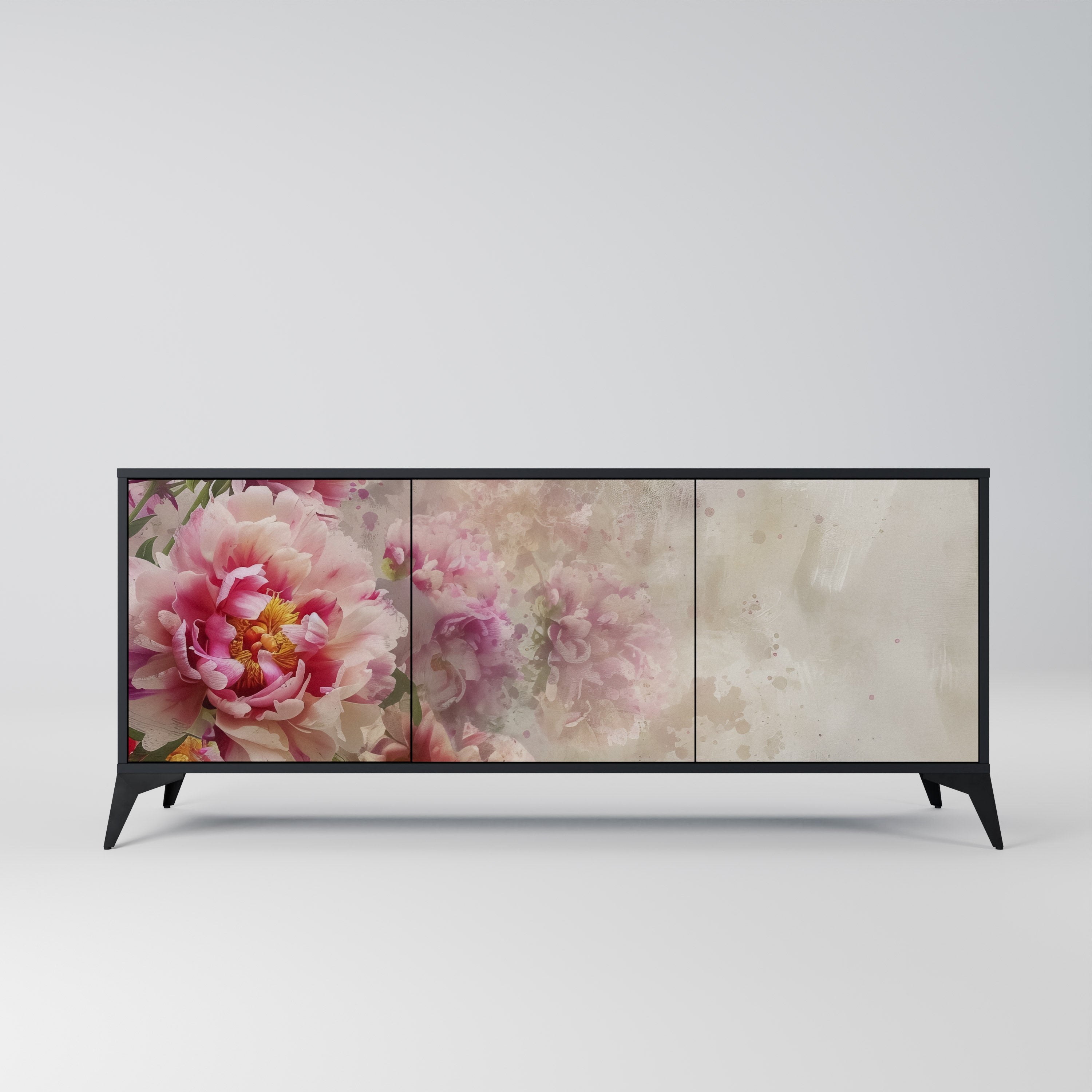 PEONY WHISPER Komoda 3-drzwiowa korpus Czarny