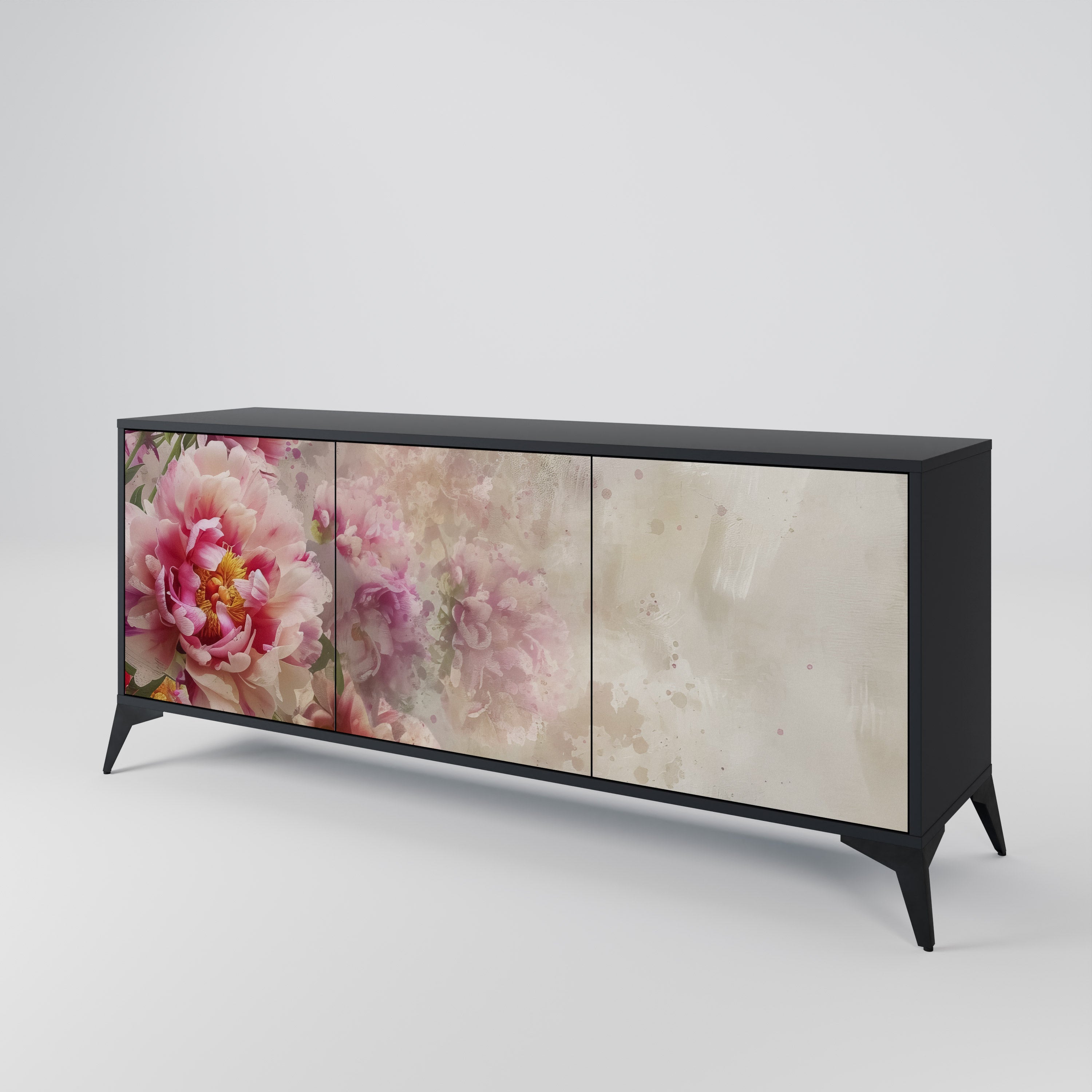 PEONY WHISPER Komoda 3-drzwiowa korpus Czarny