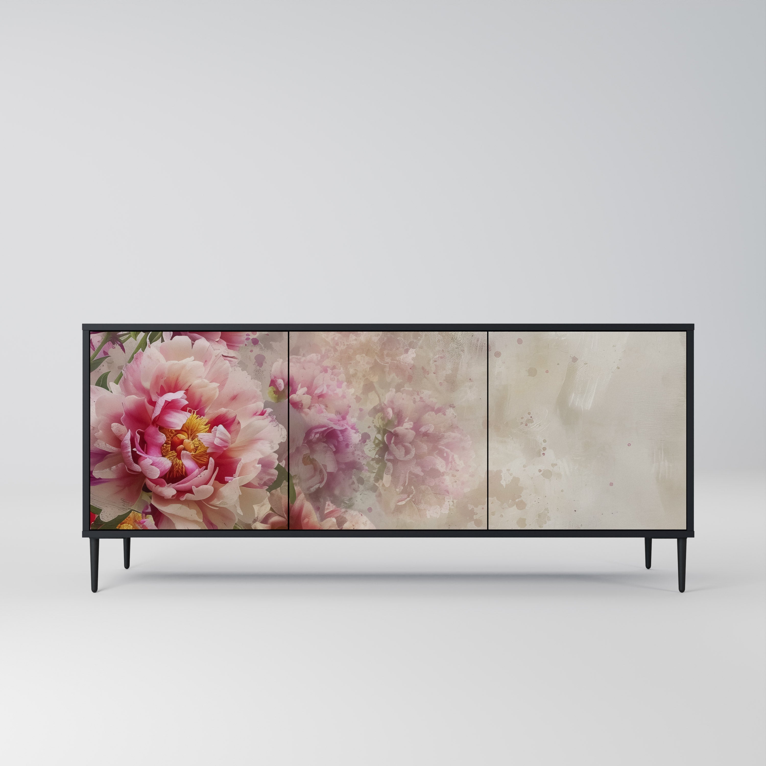 PEONY WHISPER Komoda 3-drzwiowa korpus Czarny