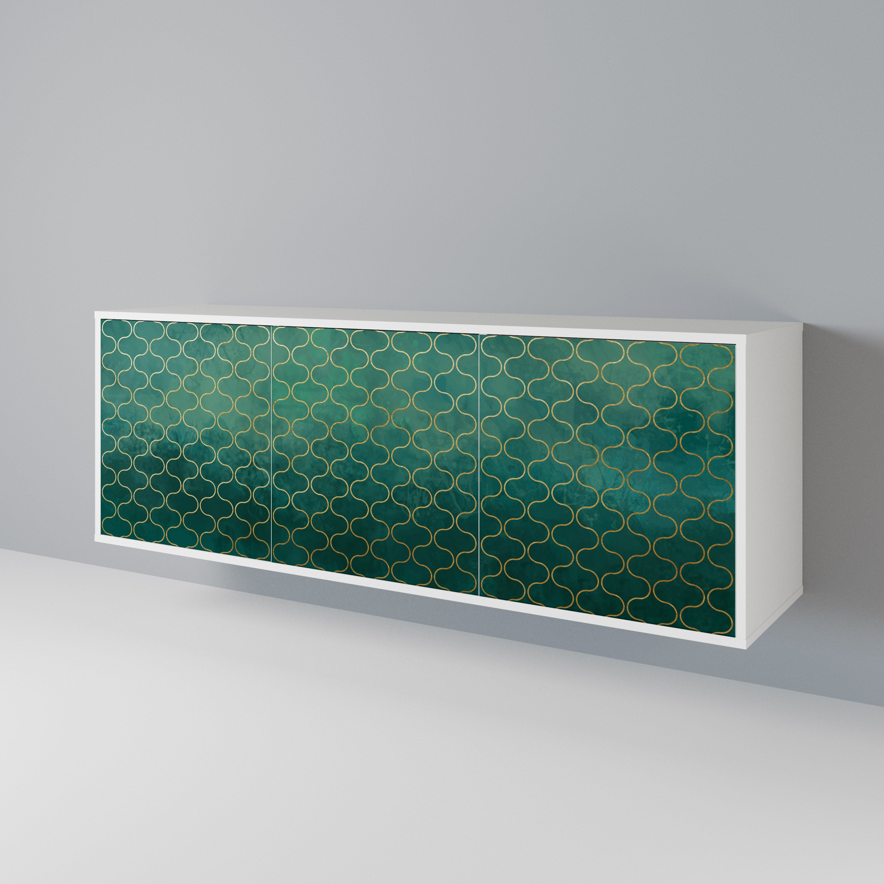TESSELATED GREENERY Komoda 3-drzwiowa korpus Biały