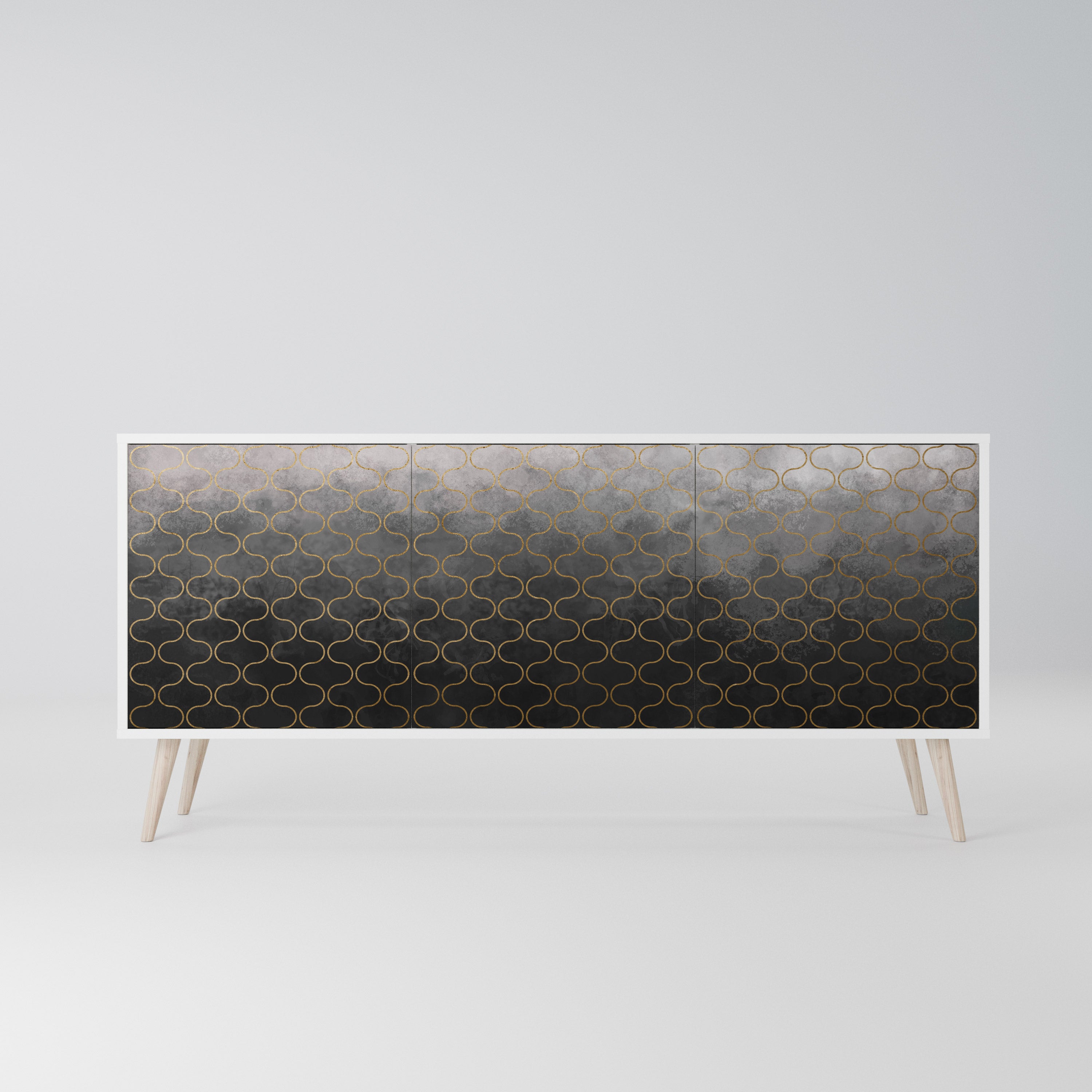 TESSELATED GRAYISH Komoda 3-drzwiowa korpus Biały