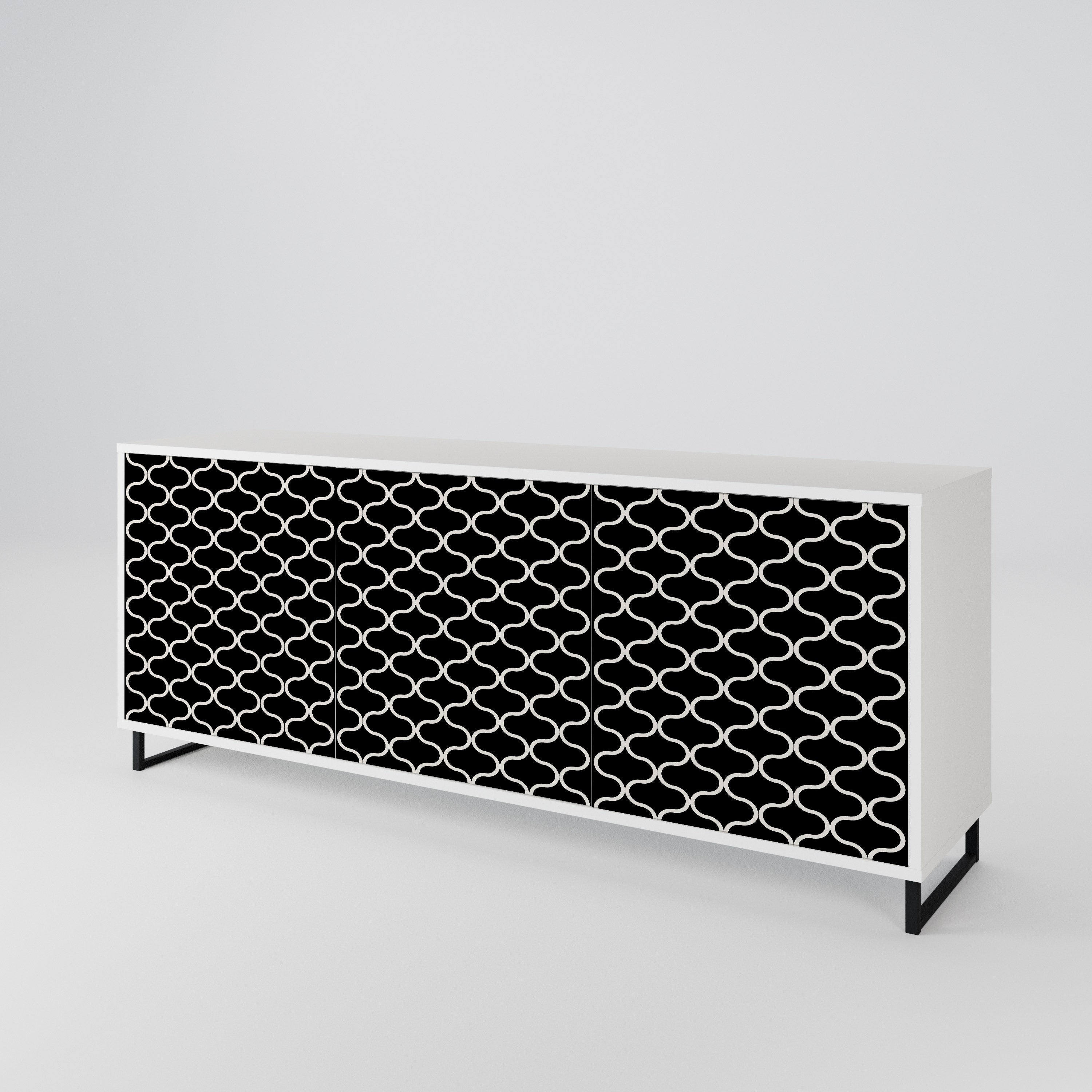 TESSELATED BLACKNESS Komoda 3-drzwiowa korpus Biały