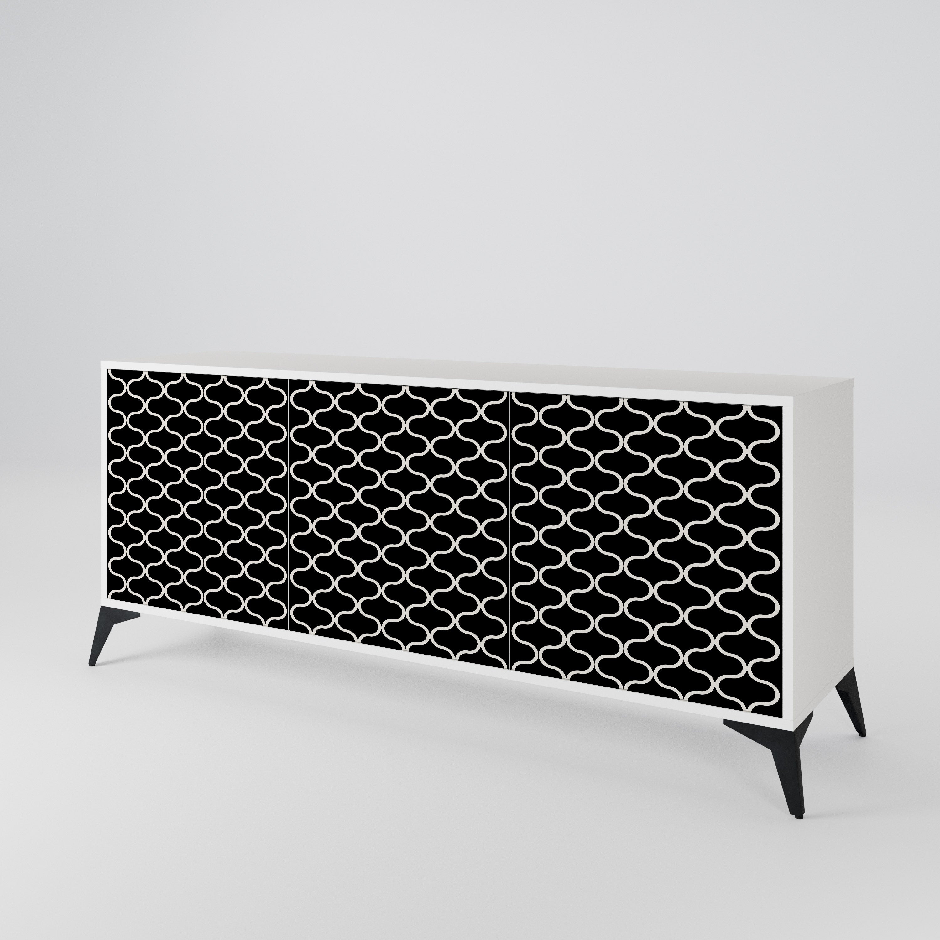 TESSELATED BLACKNESS Komoda 3-drzwiowa korpus Biały