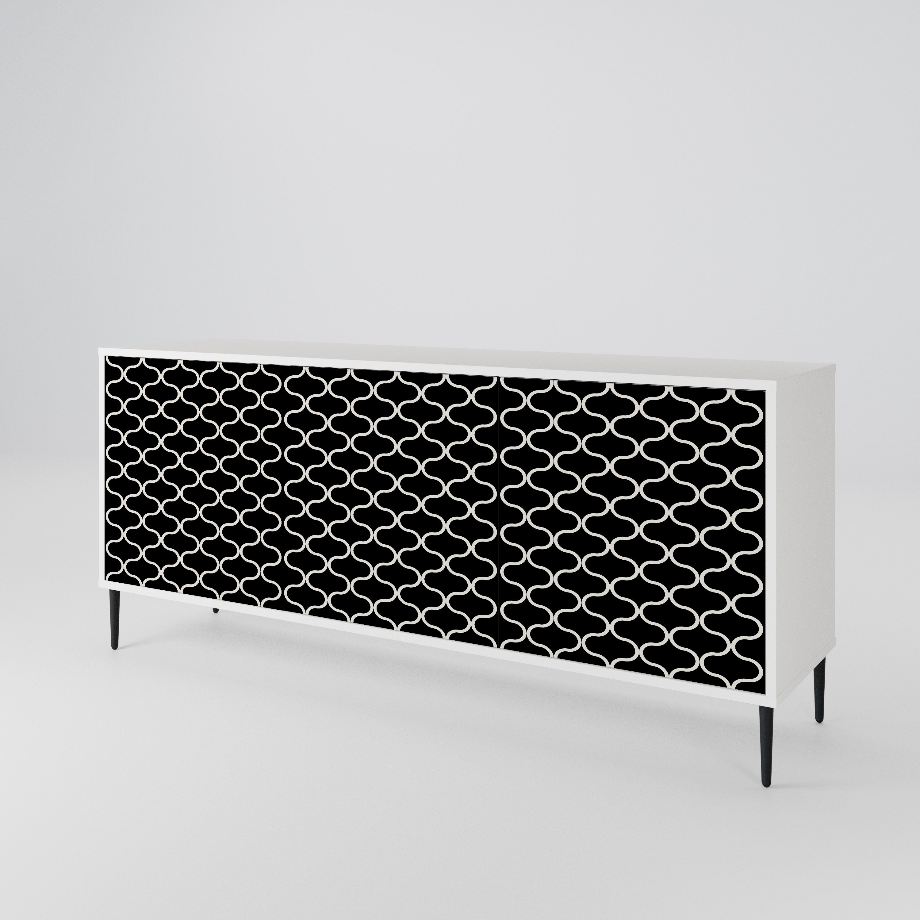 TESSELATED BLACKNESS Komoda 3-drzwiowa korpus Biały