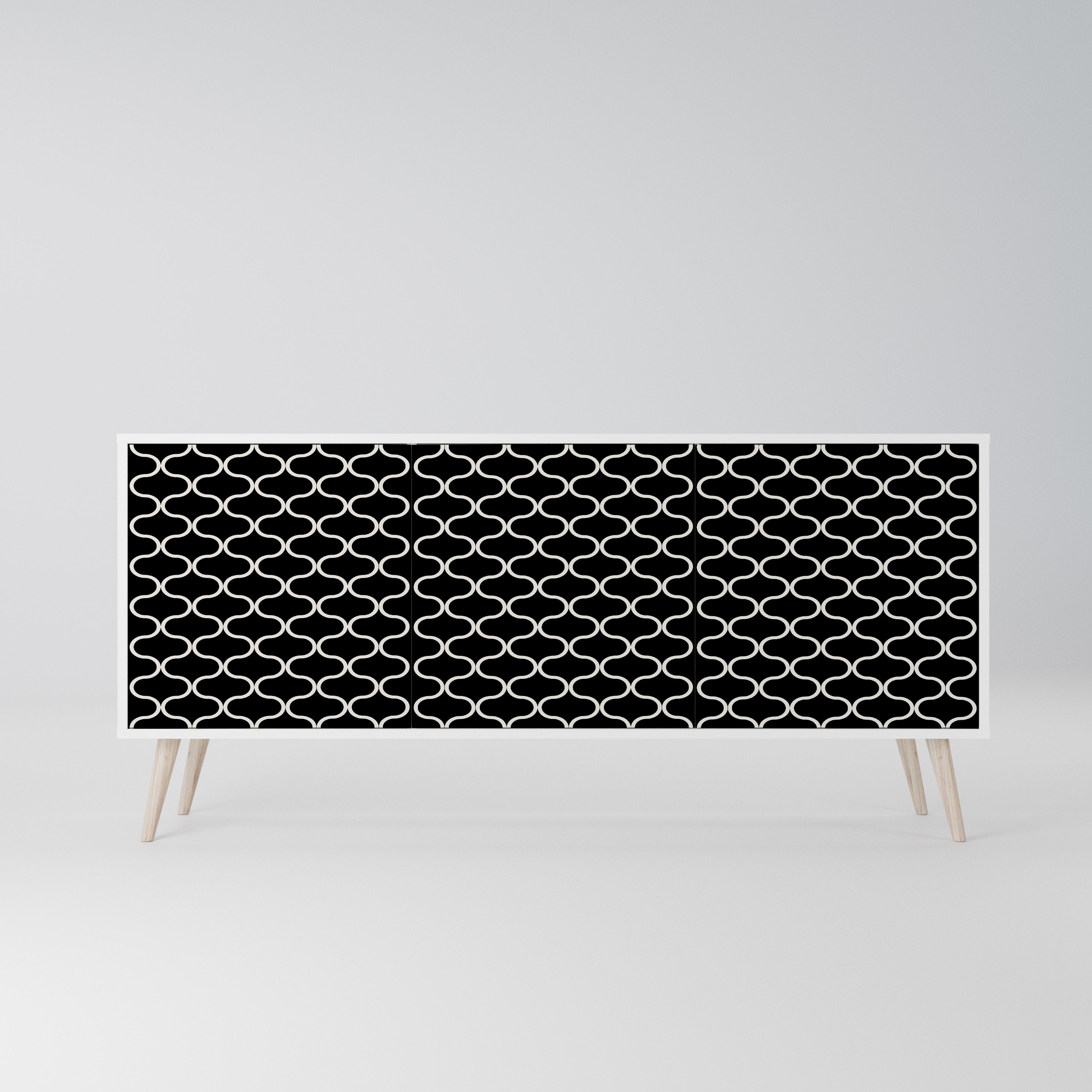 TESSELATED BLACKNESS Komoda 3-drzwiowa korpus Biały