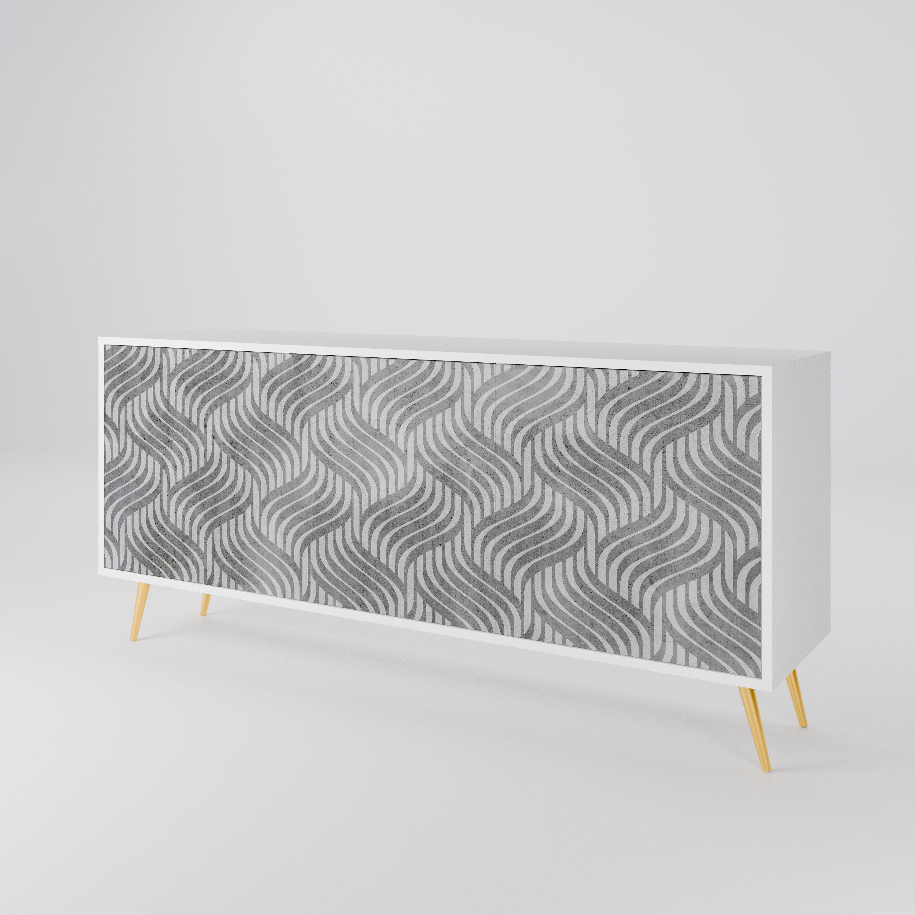CONCRETE MOVEMENT Komoda 3-drzwiowa korpus Biały